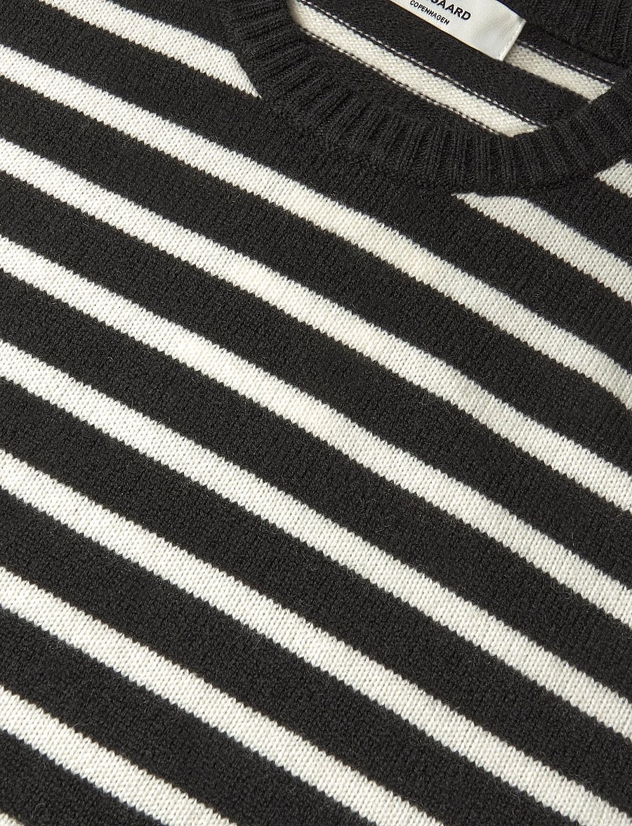 Mads Nørgaard - Amber Ingrid Knit - stickade tröjor - black/vanilla ice - 2