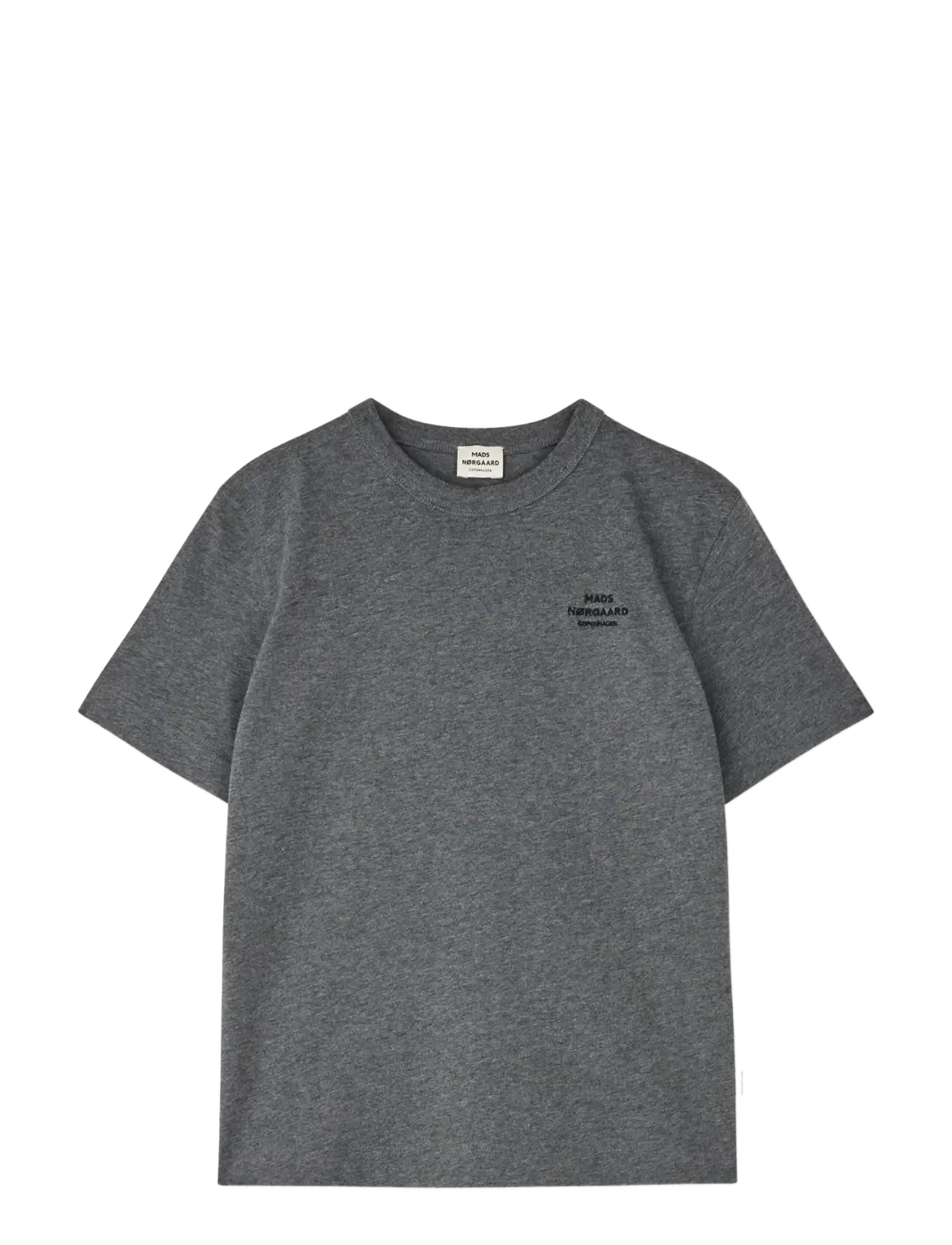 Mads Nørgaard Cotton Jersey Theo Tee - Kurzärmelige - DARK GREY MELANGE / grey