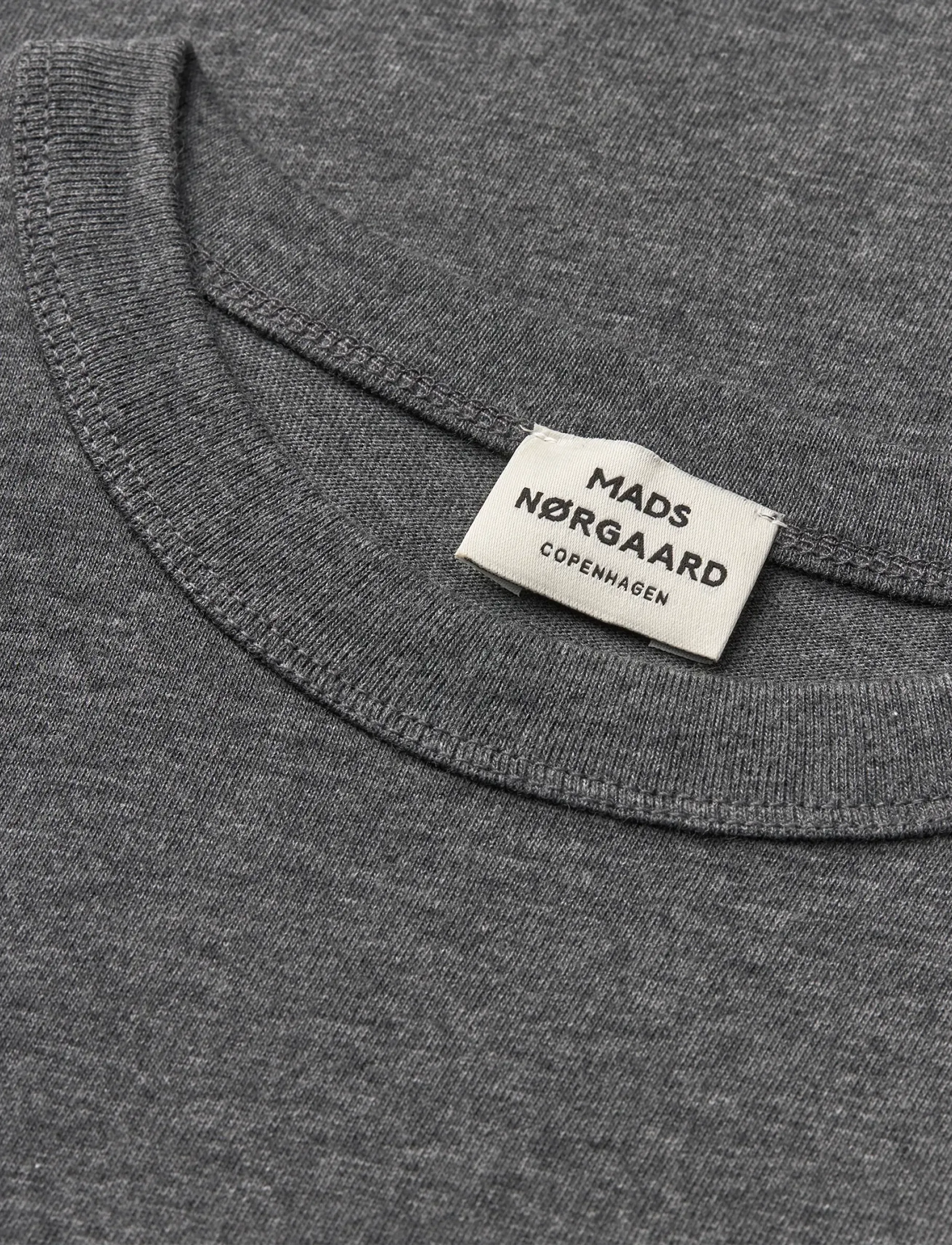 Mads Nørgaard - Cotton Jersey Theo Tee - dark grey melange - 2
