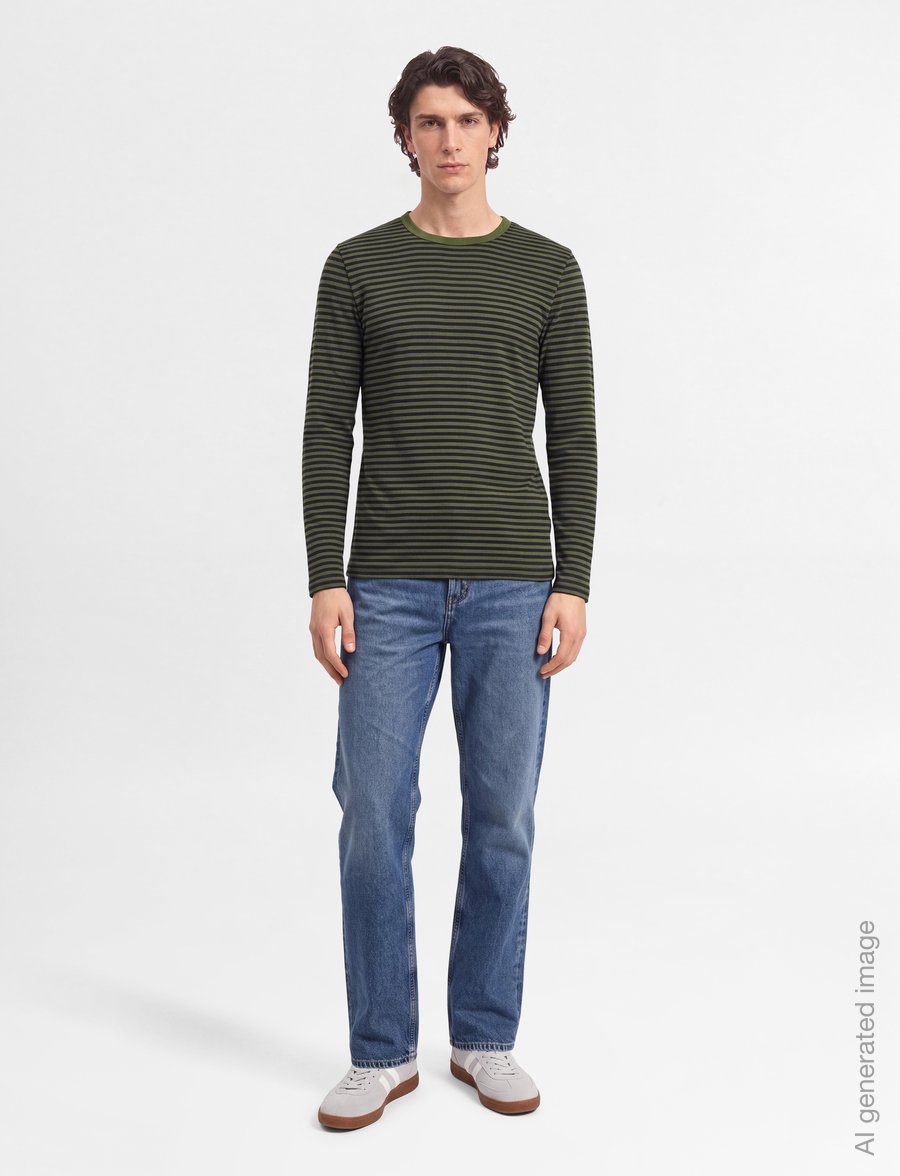 Mads Nørgaard - Duo Rib Tobias Tee LS - langærmede t-shirts - sky captain/tarmac - 0