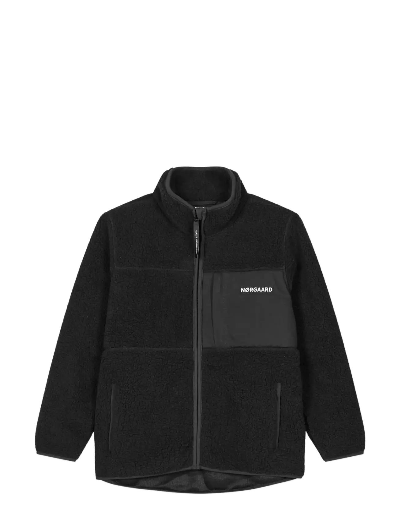 Mads Nørgaard Teddy Fleece  Jeffo Jacket - Drabužiai - JET BLACK / black