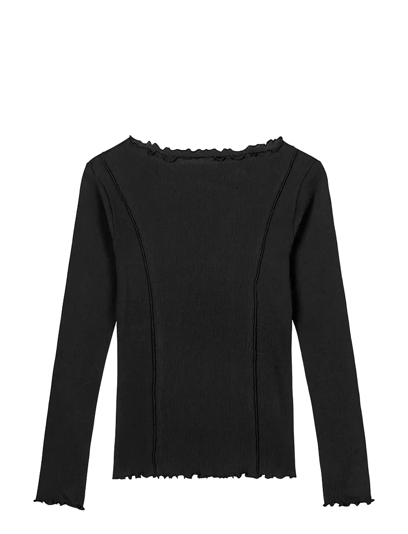 Mads Nørgaard - 2x2 Cotton Siri Top - langärmlige tops - black - 0