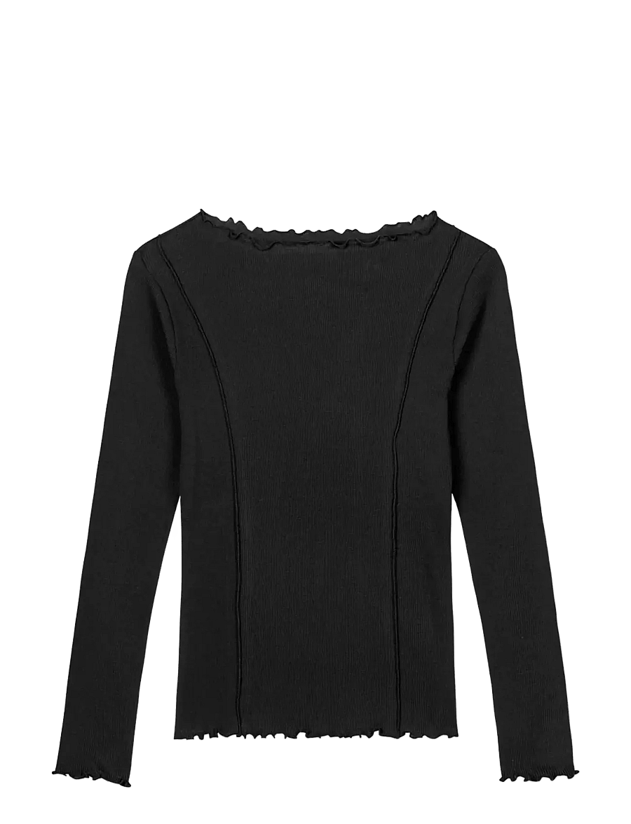 Mads Nørgaard - 2x2 Cotton Siri Top - topy z długimi rękawami - black - 0