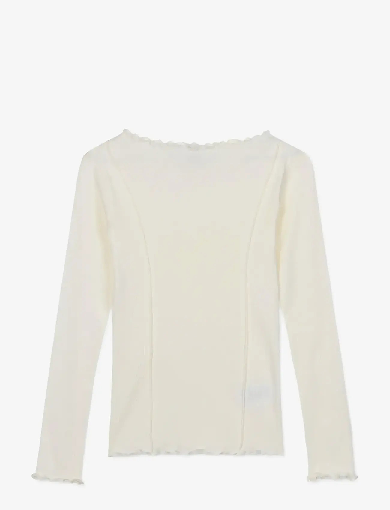 Mads Nørgaard - 2x2 Cotton Siri Top - long-sleeved tops - vanilla ice - 0