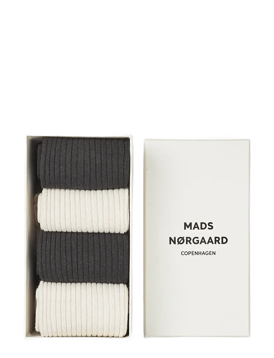 Mads Nørgaard - Sock Box Anton - normale socken - black/ecru 26-1 - 0