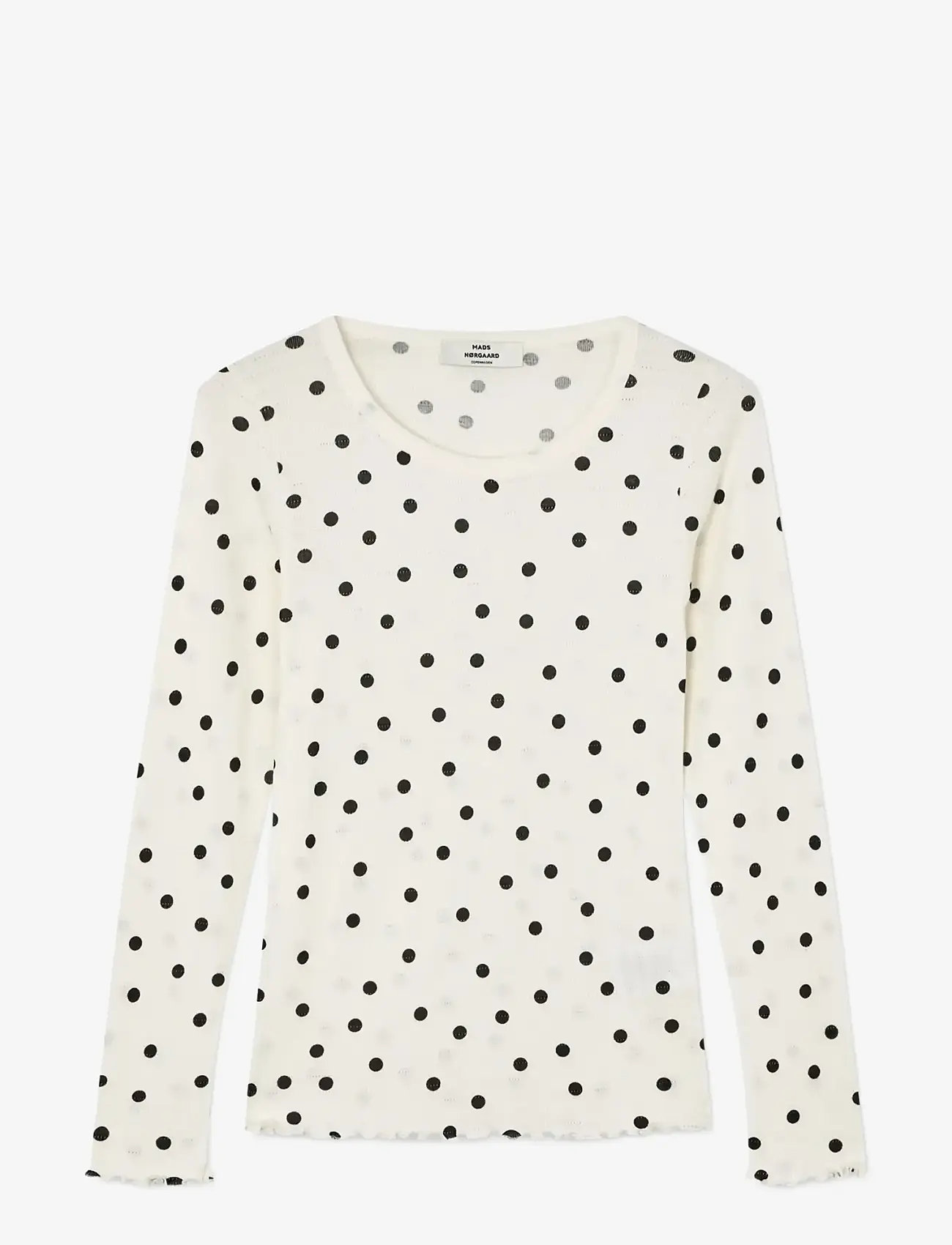 Mads Nørgaard - Pointella Troja Tee LS AOP - langærmede toppe - dot aop vanilla ice - 0