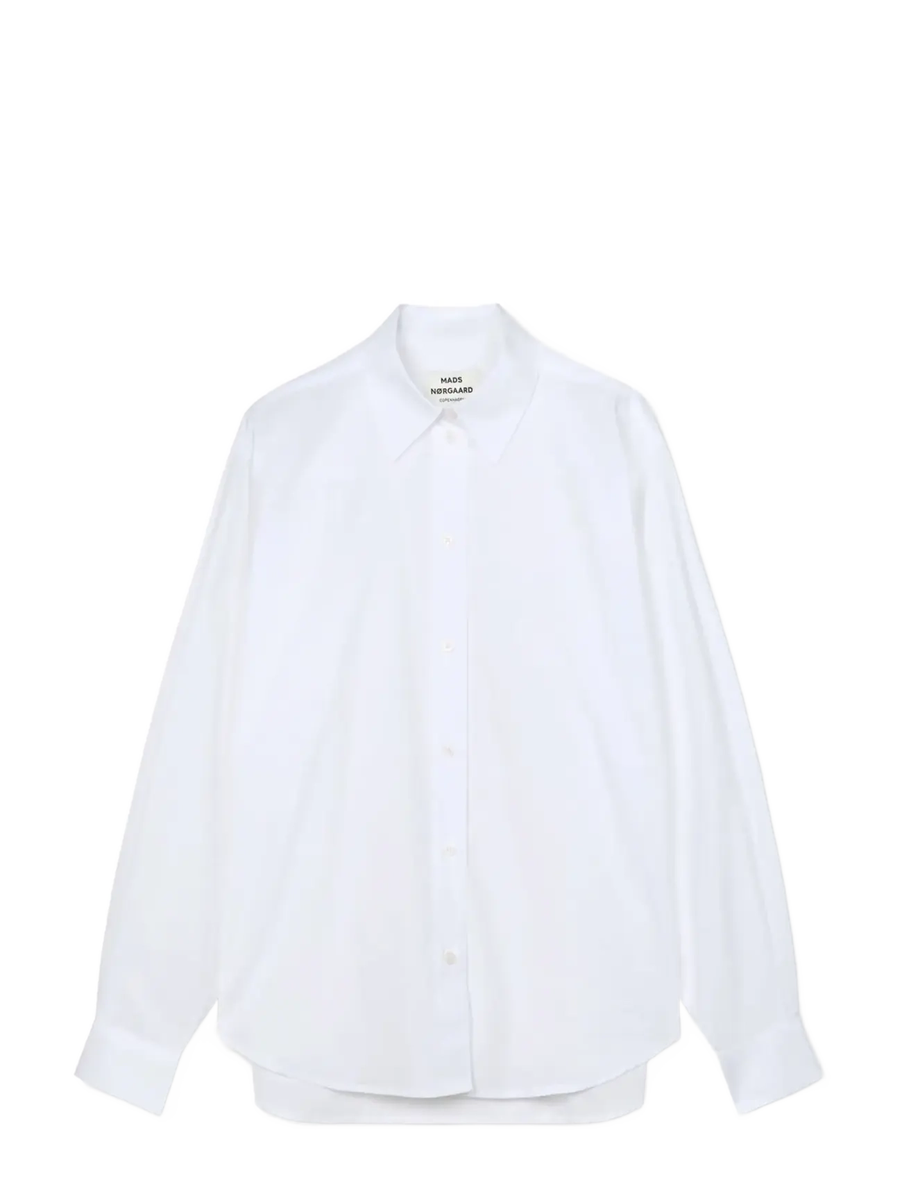 Mads Nørgaard Carlo Poplin Crelly Shirt - Kläder - SNOW WHITE / white