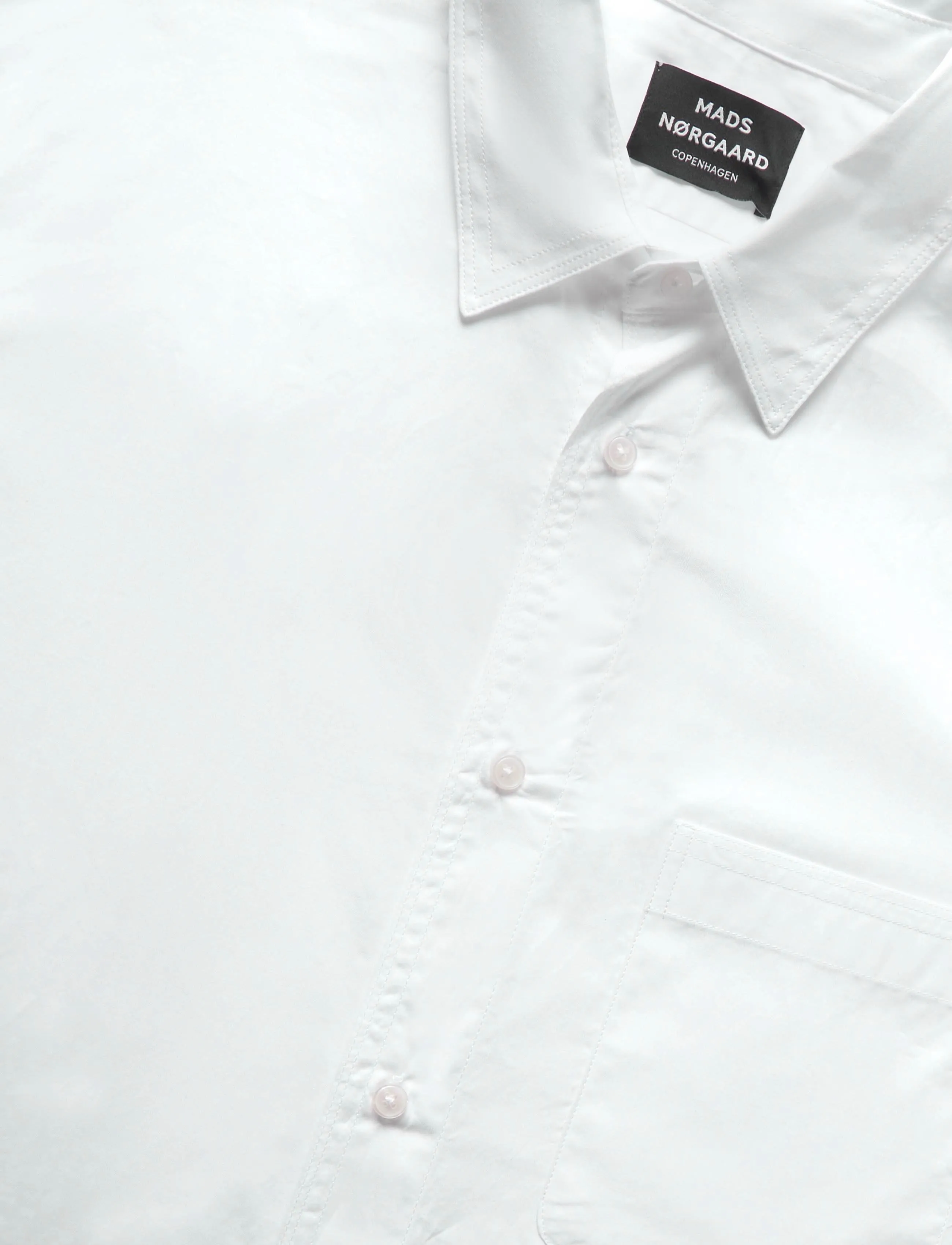 Mads Nørgaard - Cotton Soft Marcel Shirt - casual skjorter - white - 2