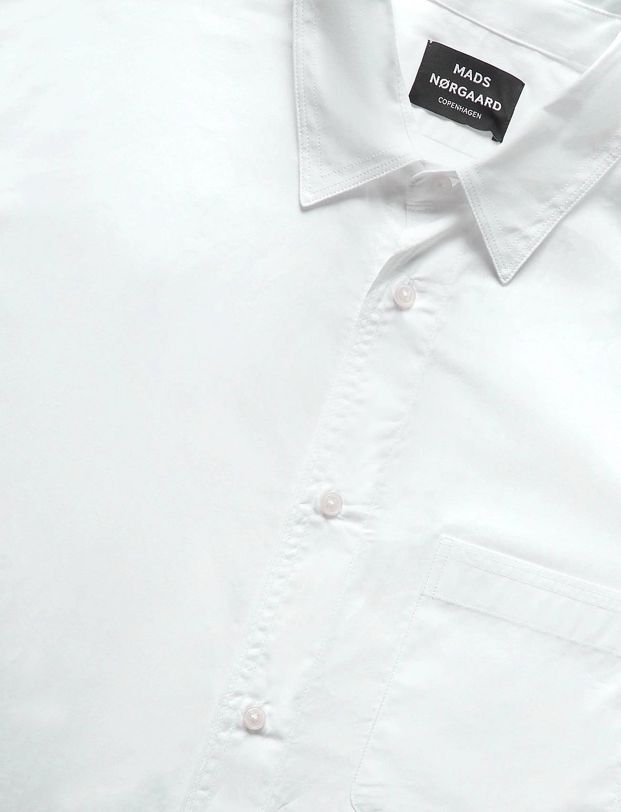 Mads Nørgaard - Cotton Soft Marcel Shirt - casual skjorter - white - 2