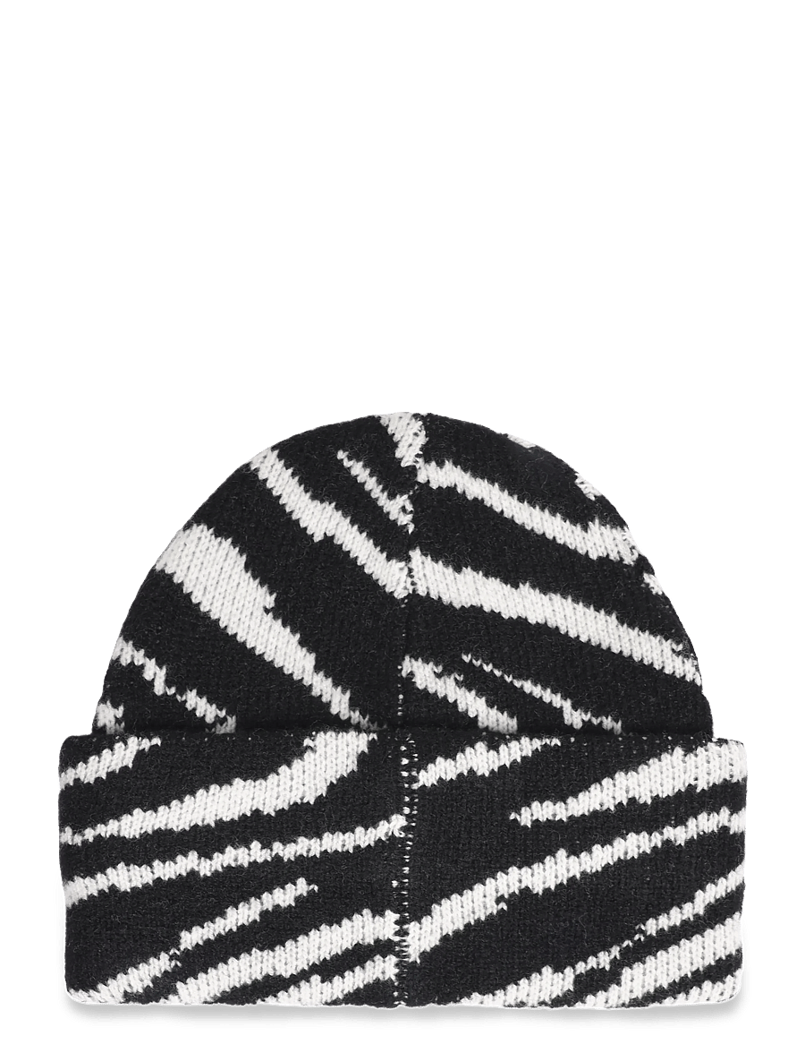 Mads Nørgaard - One Wool Anuska Zebra Beanie - kootud mütsid - zebra - 1