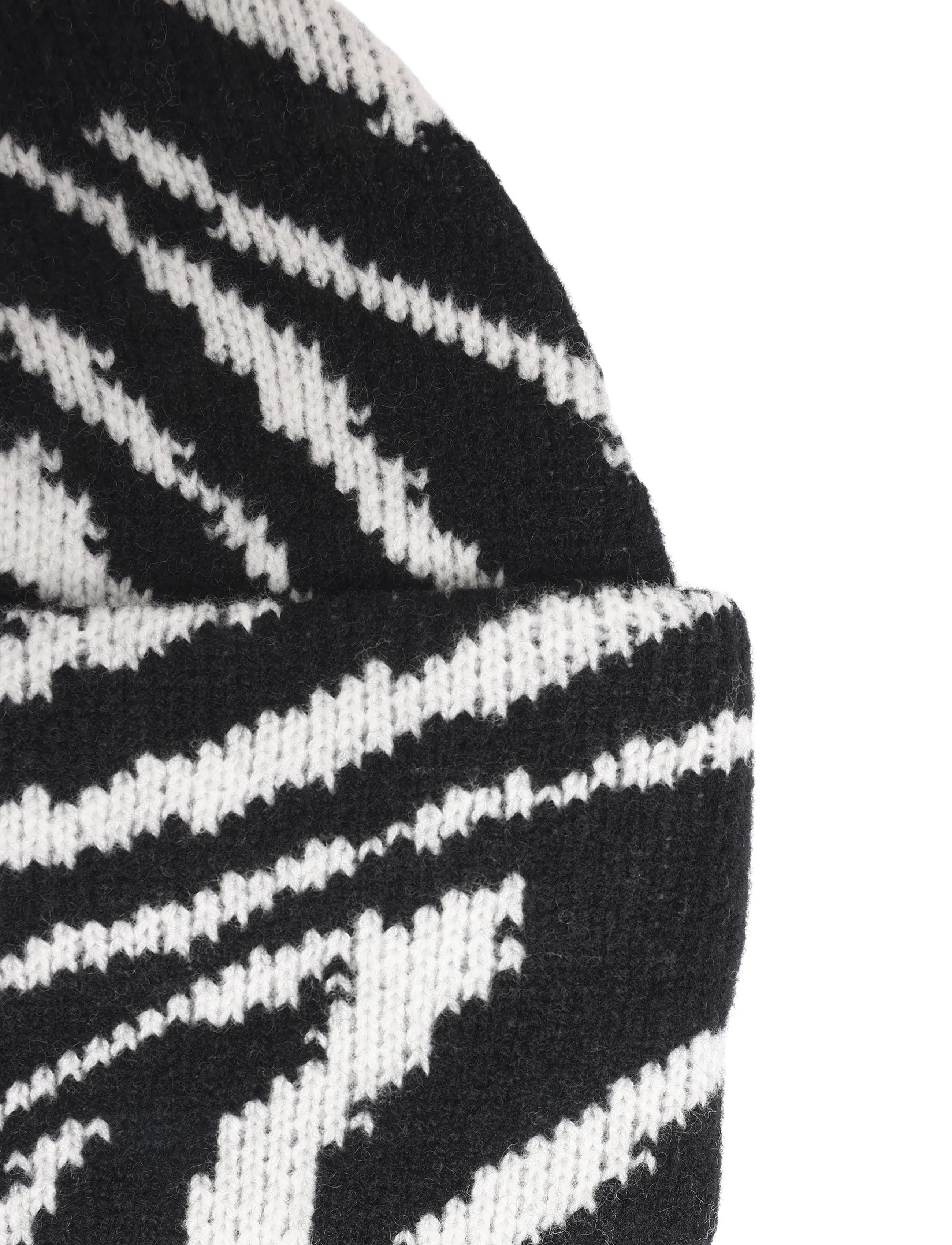 Mads Nørgaard - One Wool Anuska Zebra Beanie - kootud mütsid - zebra - 2