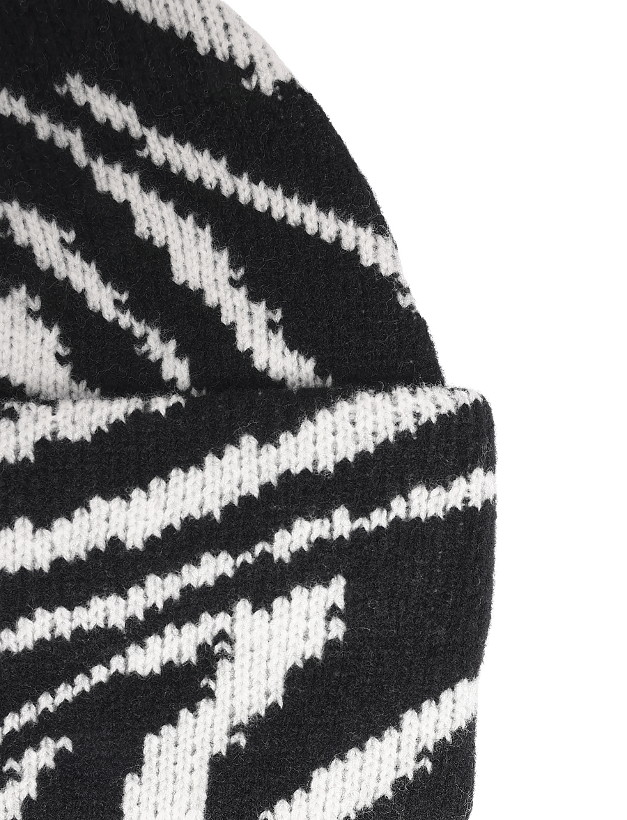 Mads Nørgaard - One Wool Anuska Zebra Beanie - kootud mütsid - zebra - 2