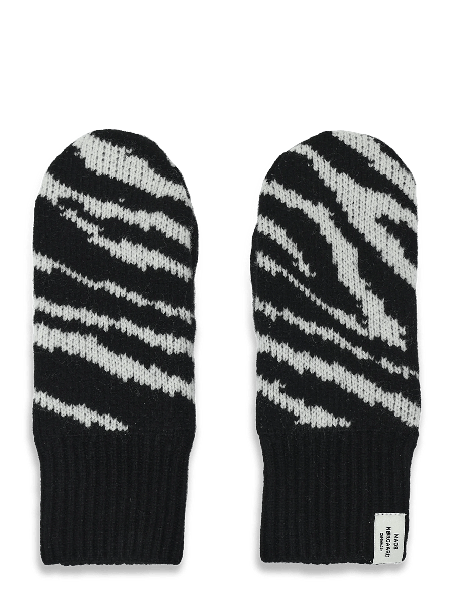 Mads Nørgaard - One Wool Milo Zebra Mitten - fäustlinge - zebra - 0