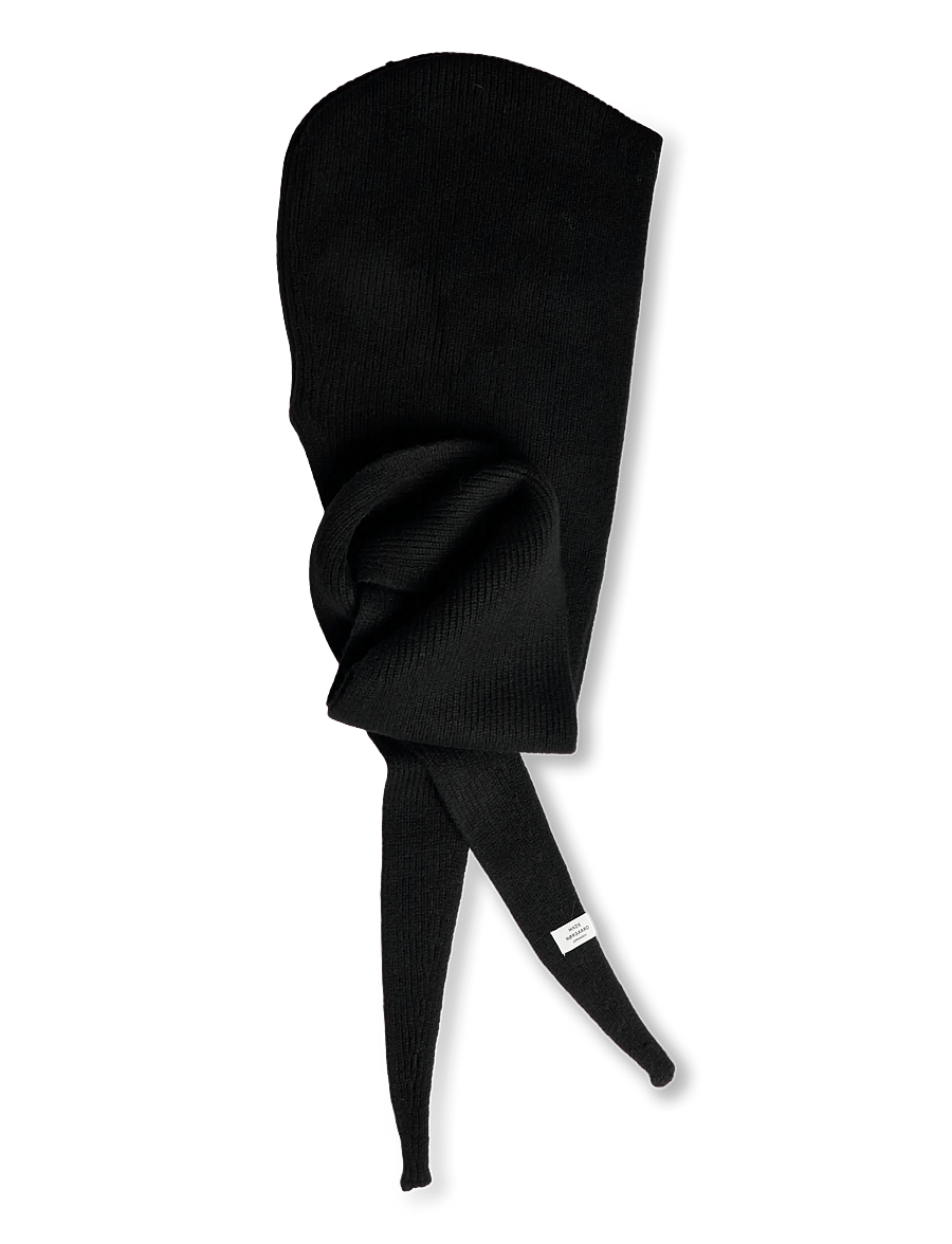 Mads Nørgaard - One Wool Frika Hooded Scarf - winterschals - black - 0