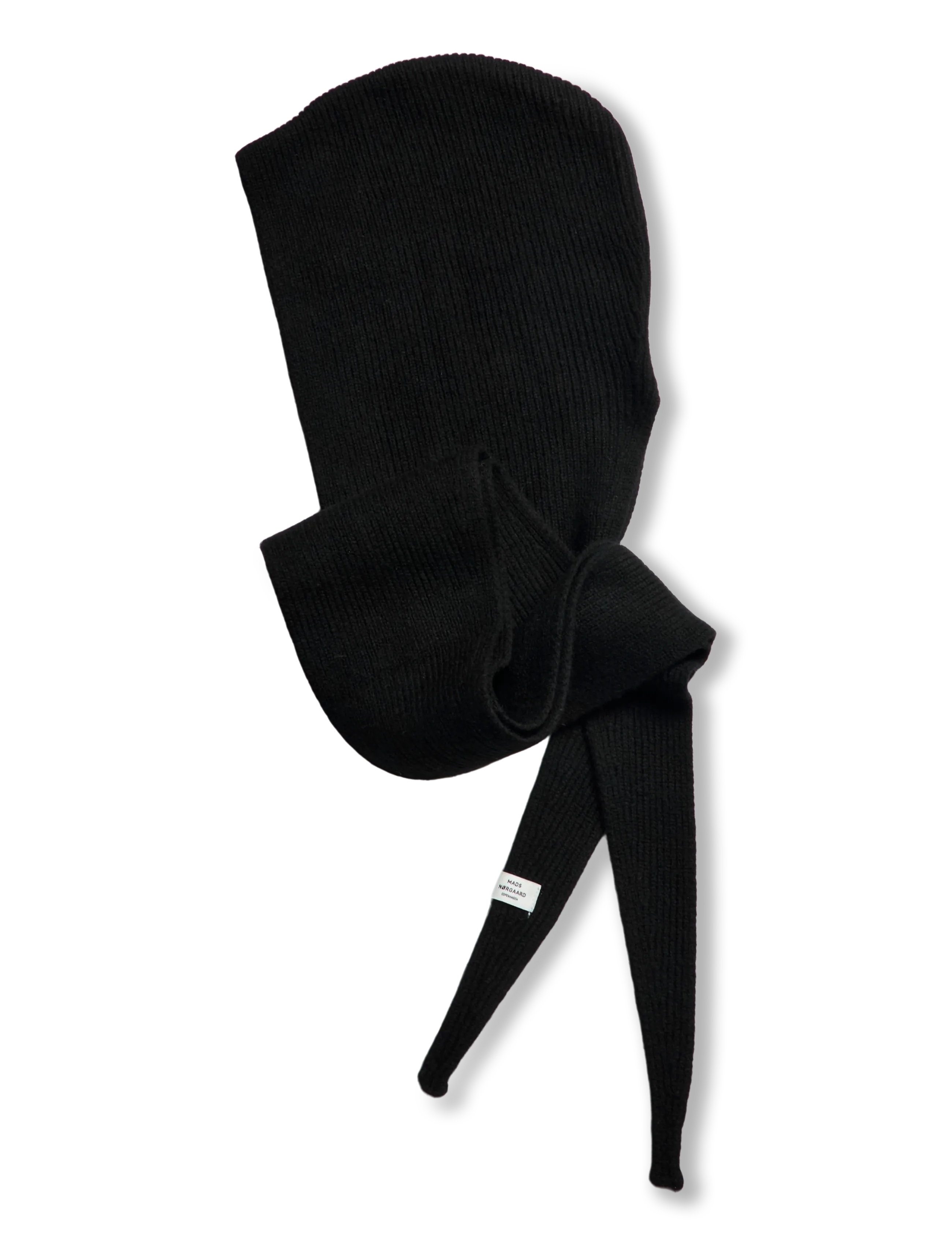 Mads Nørgaard - One Wool Frika Hooded Scarf - winter scarves - black - 1