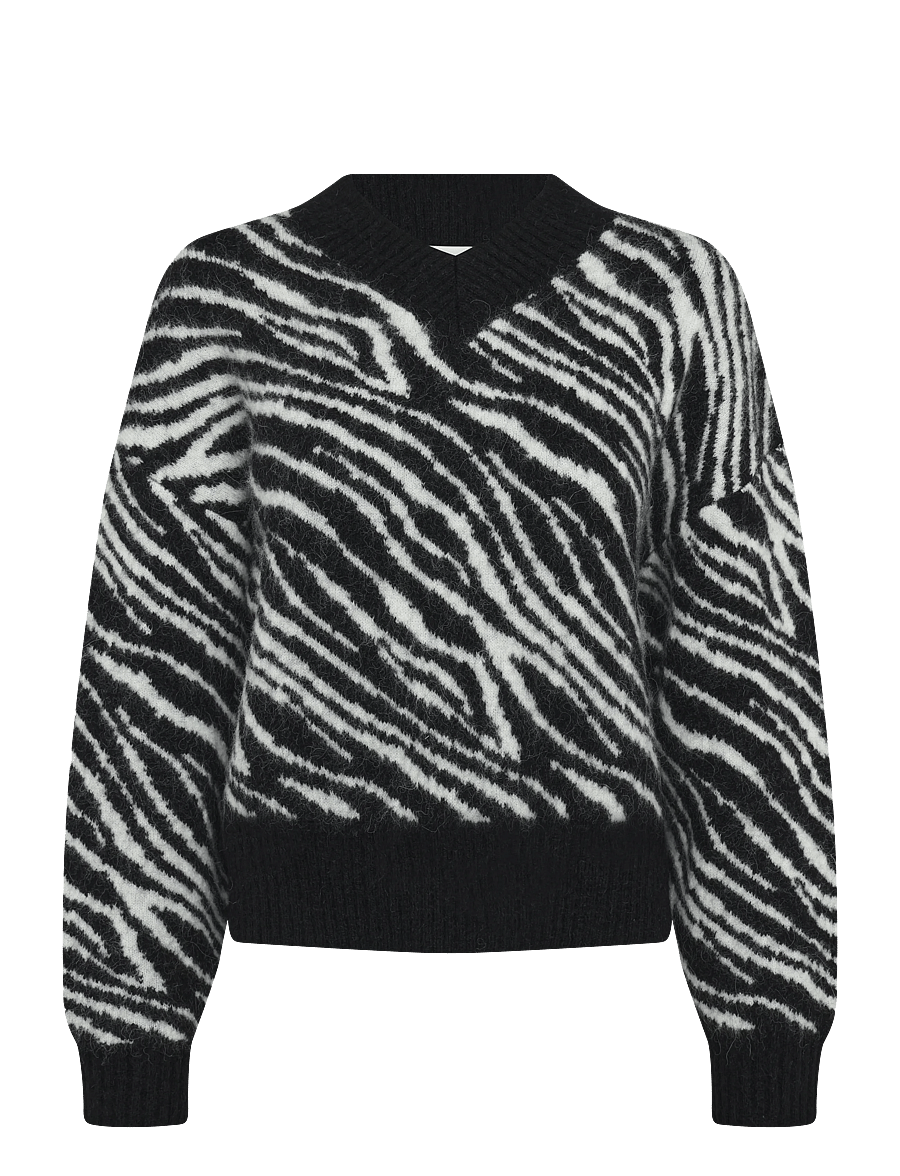 Mads Nørgaard - Alpaca Wool Esther Zebra Knit - stickade tröjor - zebra - 0