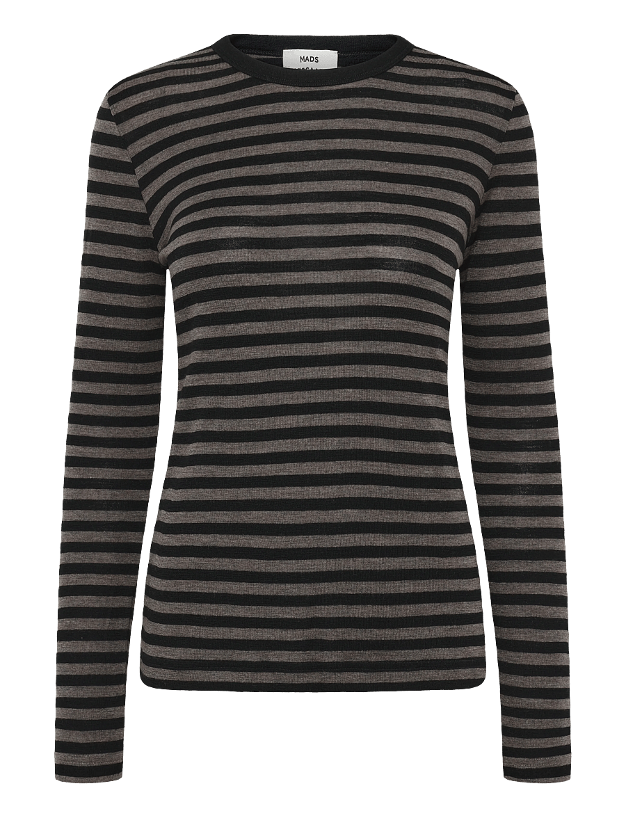 Mads Nørgaard - Fine Wool Sharon Knit - pullover - black/cocoa - 0