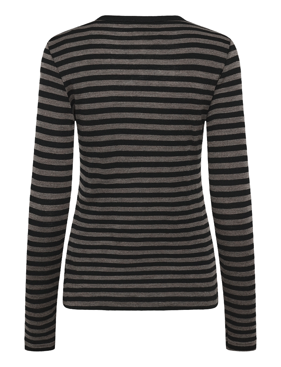 Mads Nørgaard - Fine Wool Sharon Knit - pullover - black/cocoa - 1