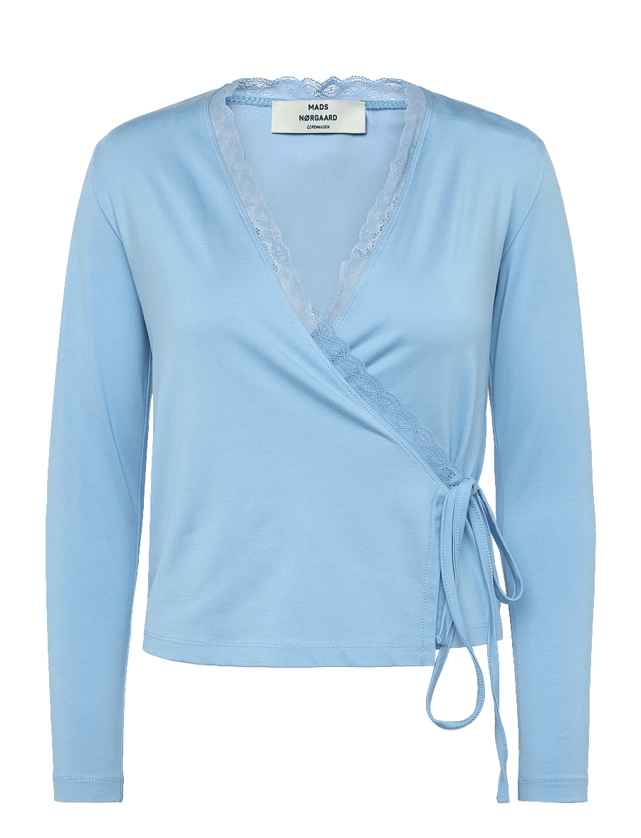Mads Nørgaard - Modali Susi Top - langärmlige tops - cerulean - 0