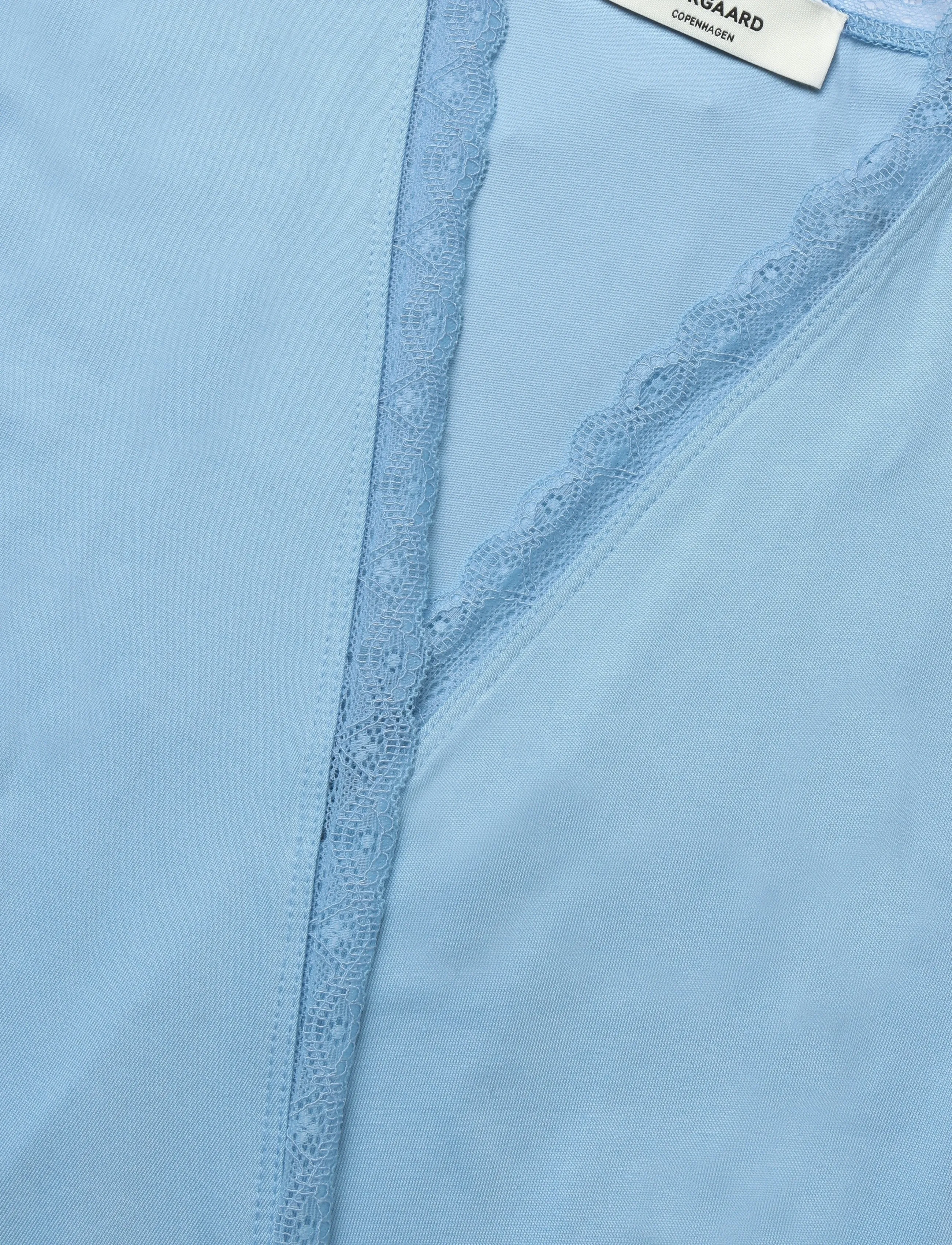 Mads Nørgaard - Modali Susi Top - long-sleeved tops - cerulean - 2