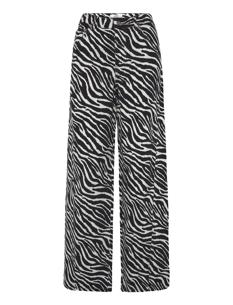 Mads Nørgaard - Mock Twill Christel AOP Jeans - hosen mit weitem bein - zebra - 0