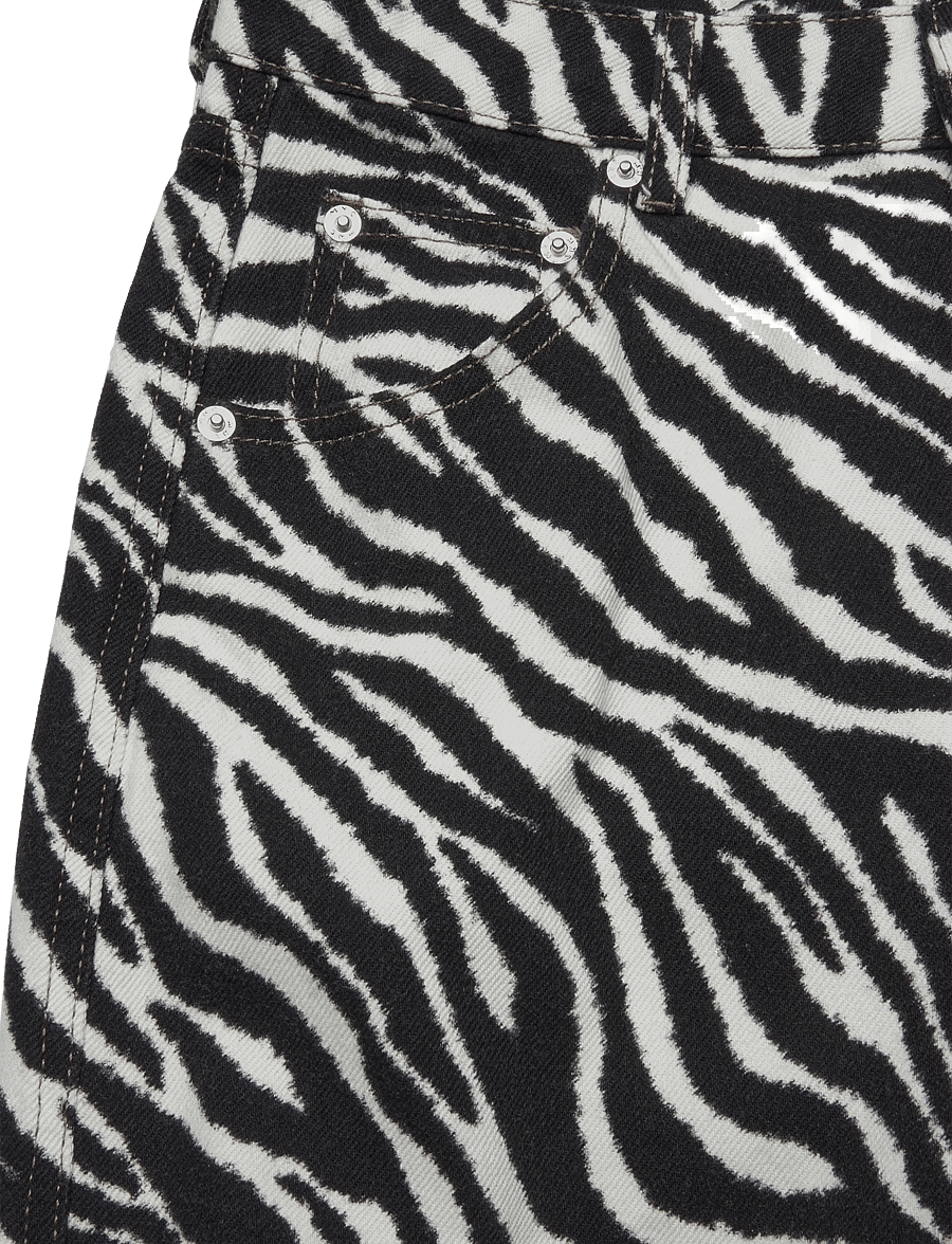 Mads Nørgaard - Mock Twill Christel AOP Jeans - hosen mit weitem bein - zebra - 2