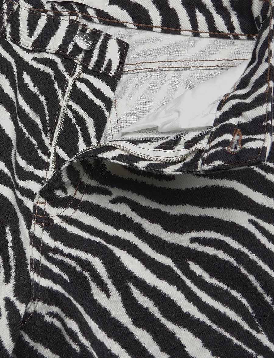Mads Nørgaard - Mock Twill Christel AOP Jeans - hosen mit weitem bein - zebra - 3