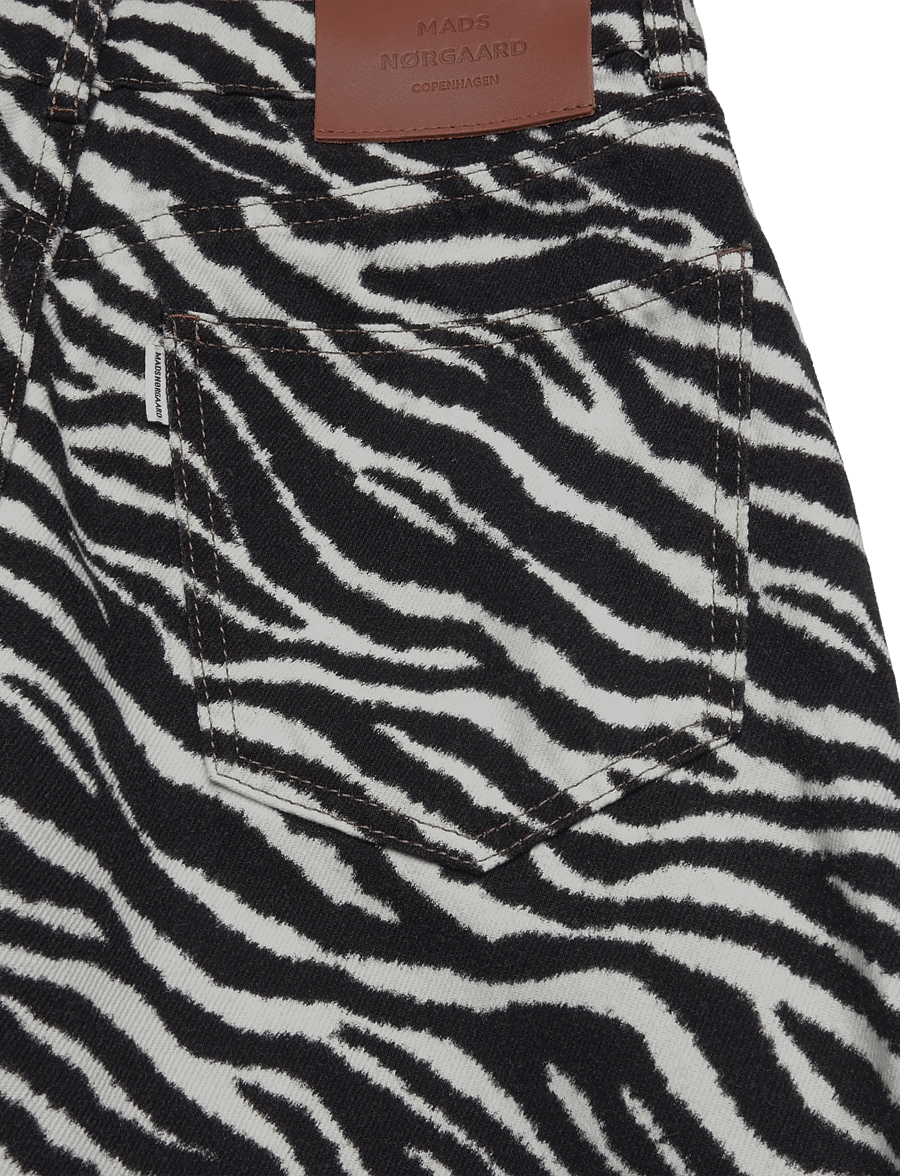Mads Nørgaard - Mock Twill Christel AOP Jeans - hosen mit weitem bein - zebra - 4