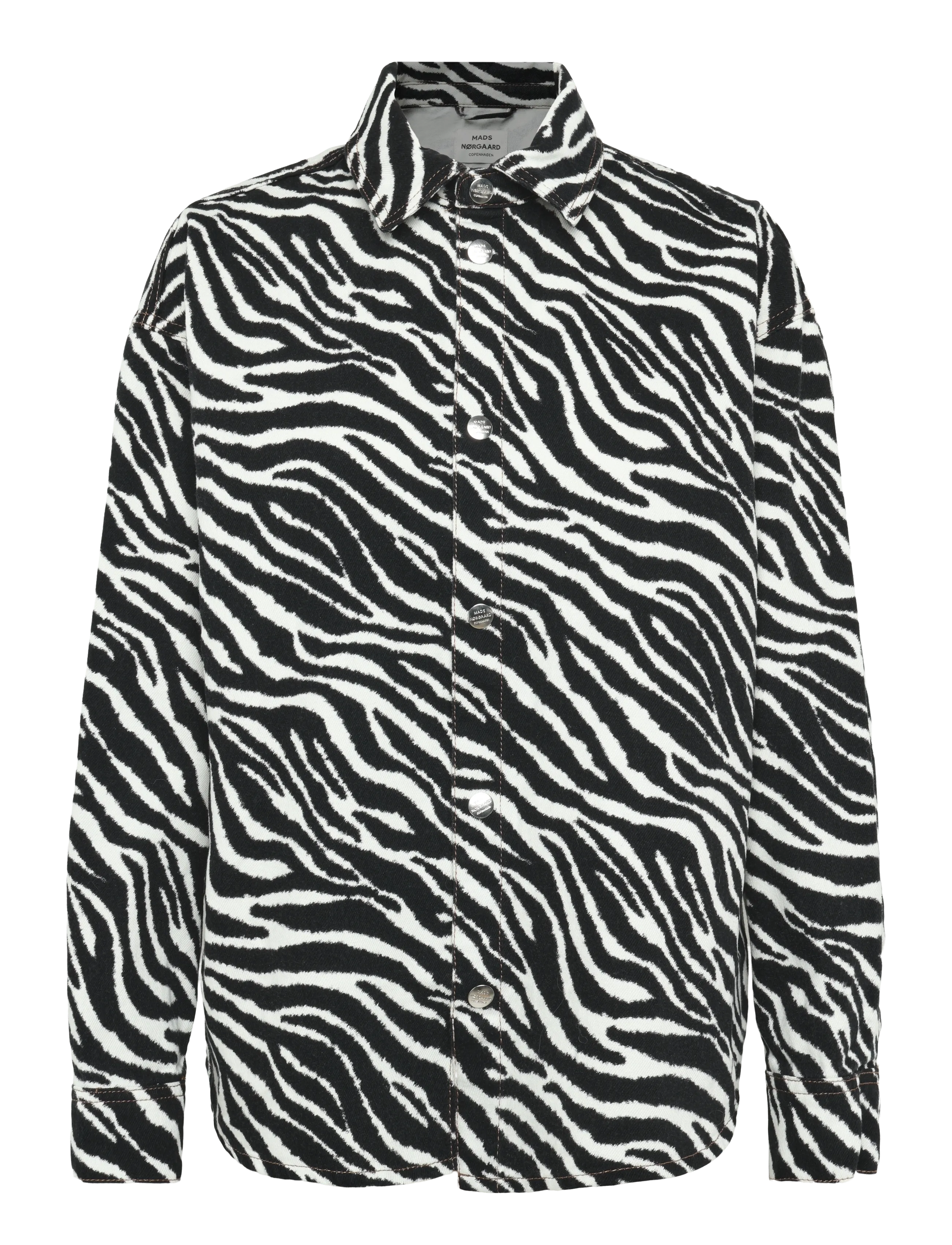 Mads Nørgaard Mock Twill Gisla AOP Shirt - Kontorskläder - ZEBRA / white