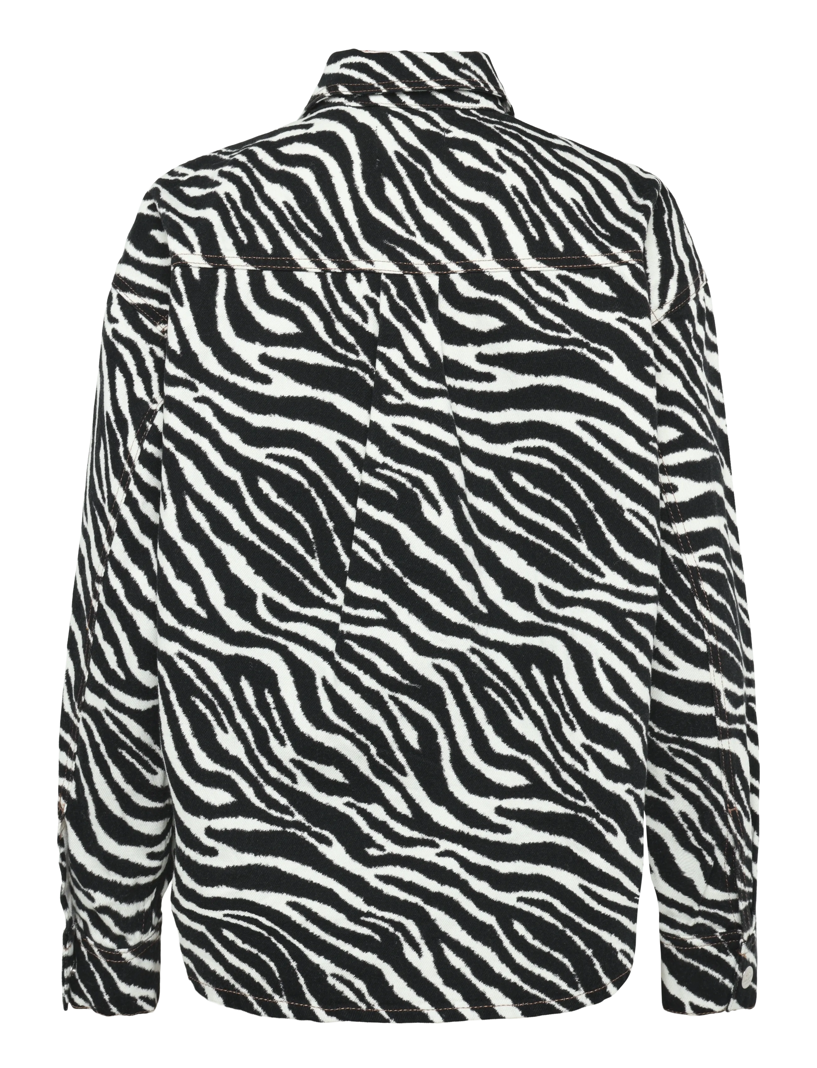 Mads Nørgaard - Mock Twill Gisla AOP Shirt - långärmade skjortor - zebra - 1