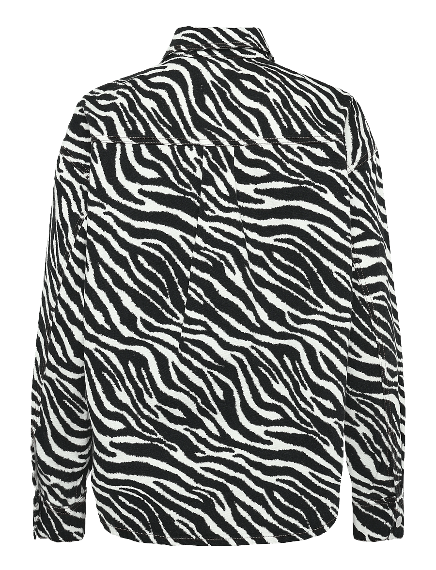 Mads Nørgaard - Mock Twill Gisla AOP Shirt - långärmade skjortor - zebra - 1