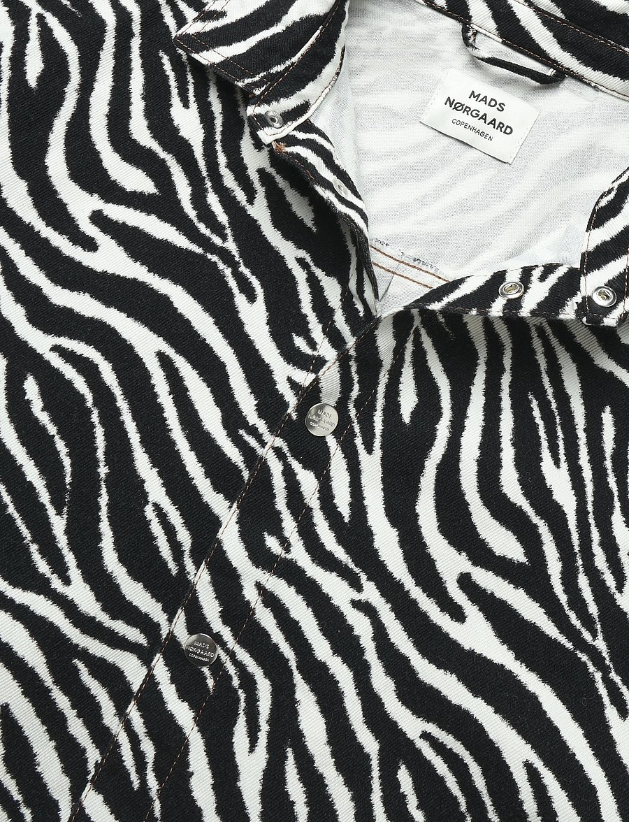 Mads Nørgaard - Mock Twill Gisla AOP Shirt - långärmade skjortor - zebra - 2