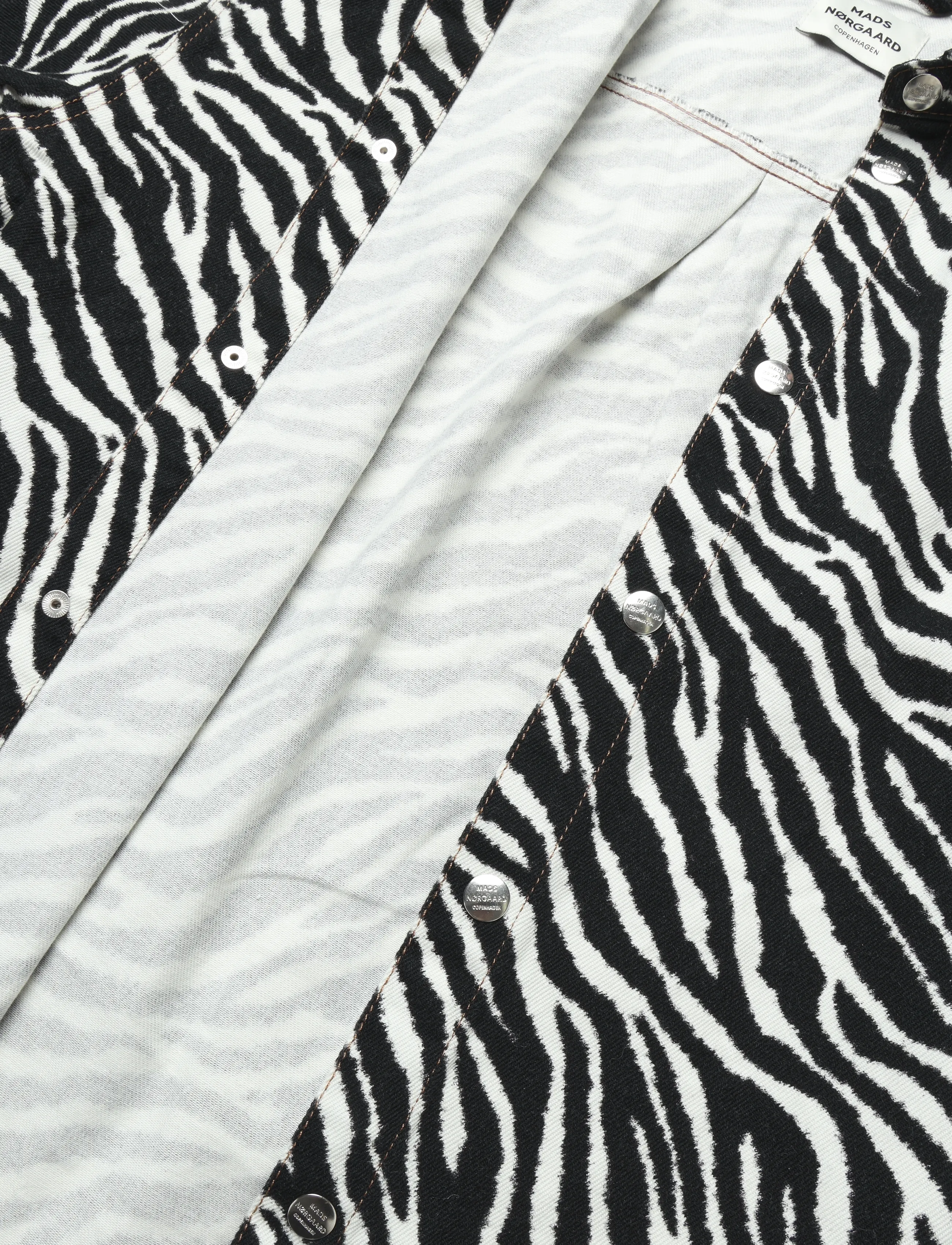Mads Nørgaard - Mock Twill Gisla AOP Shirt - långärmade skjortor - zebra - 3