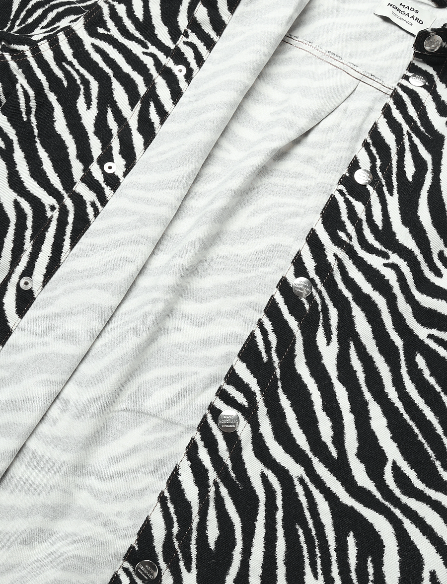 Mads Nørgaard - Mock Twill Gisla AOP Shirt - långärmade skjortor - zebra - 3