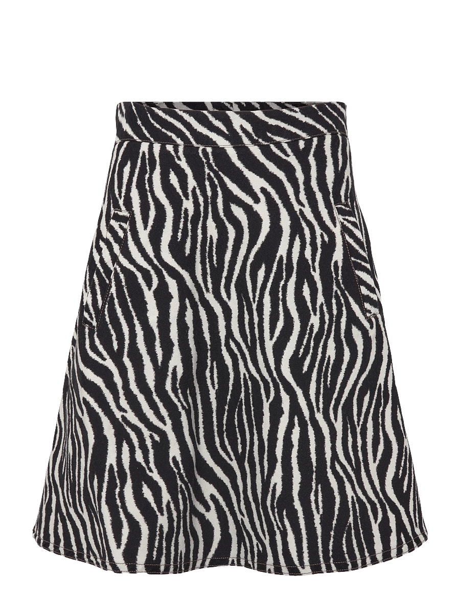 Mads Nørgaard - Mock Twill Stelly AOP Skirt - kurze röcke - zebra - 0