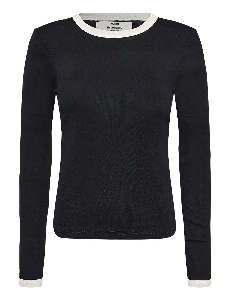 Mads Nørgaard - Grace jersey Camille Tee LS - pikkade varrukatega topid - black/vanilla ice - 0