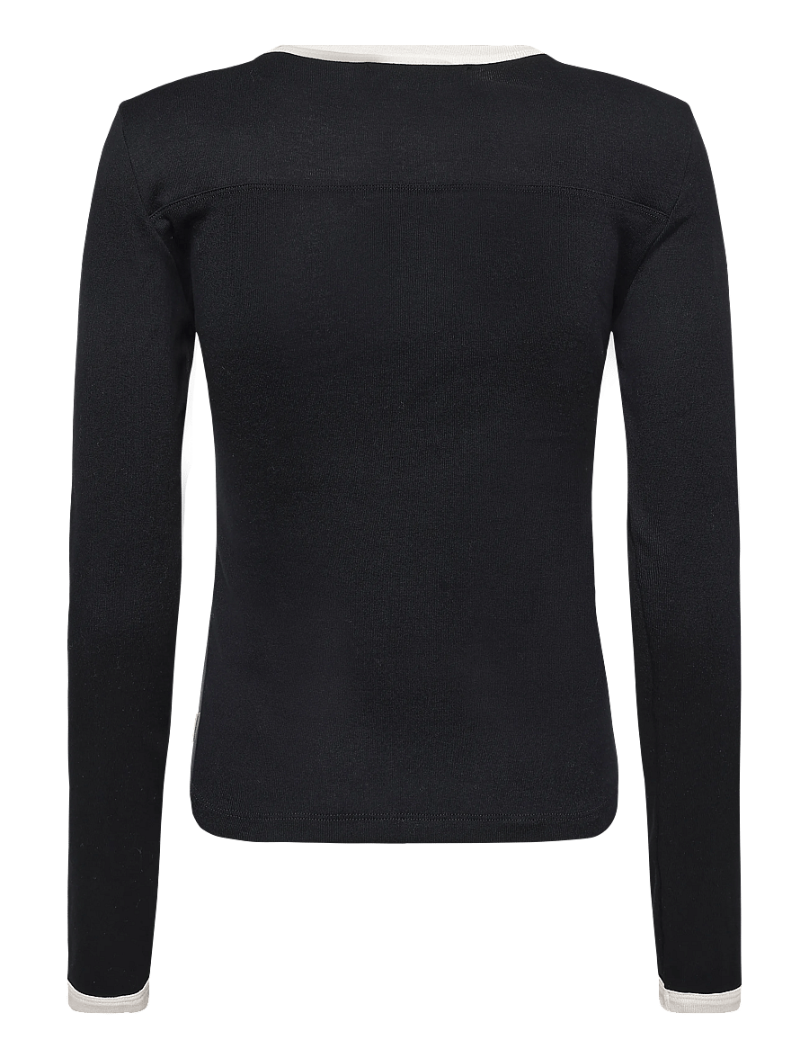 Mads Nørgaard - Grace jersey Camille Tee LS - pikkade varrukatega topid - black/vanilla ice - 1