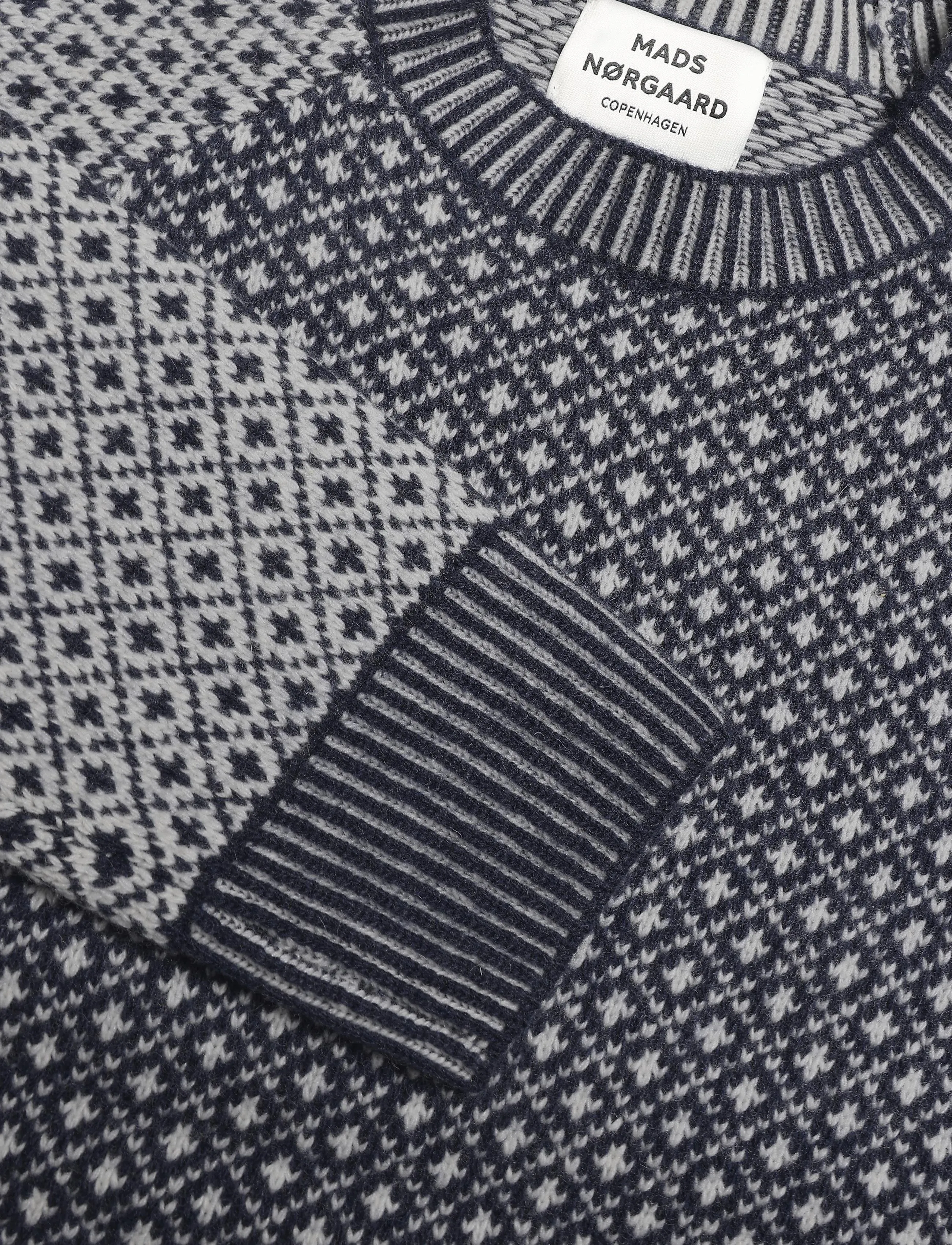 Mads Nørgaard - Super Wool Sofie Iceland Sweater - kampsunid - sky captain/vanilla ice - 2