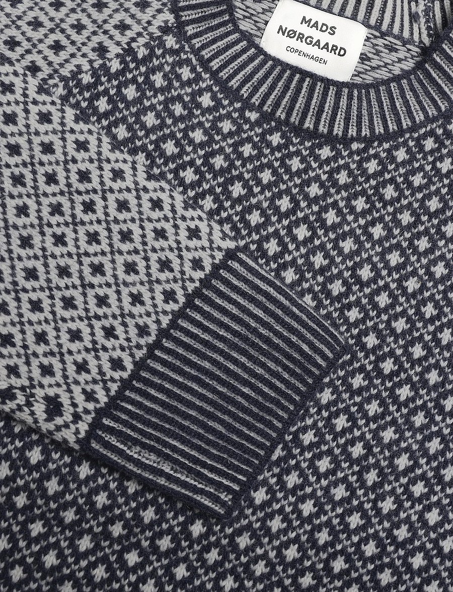 Mads Nørgaard - Super Wool Sofie Iceland Sweater - kampsunid - sky captain/vanilla ice - 2