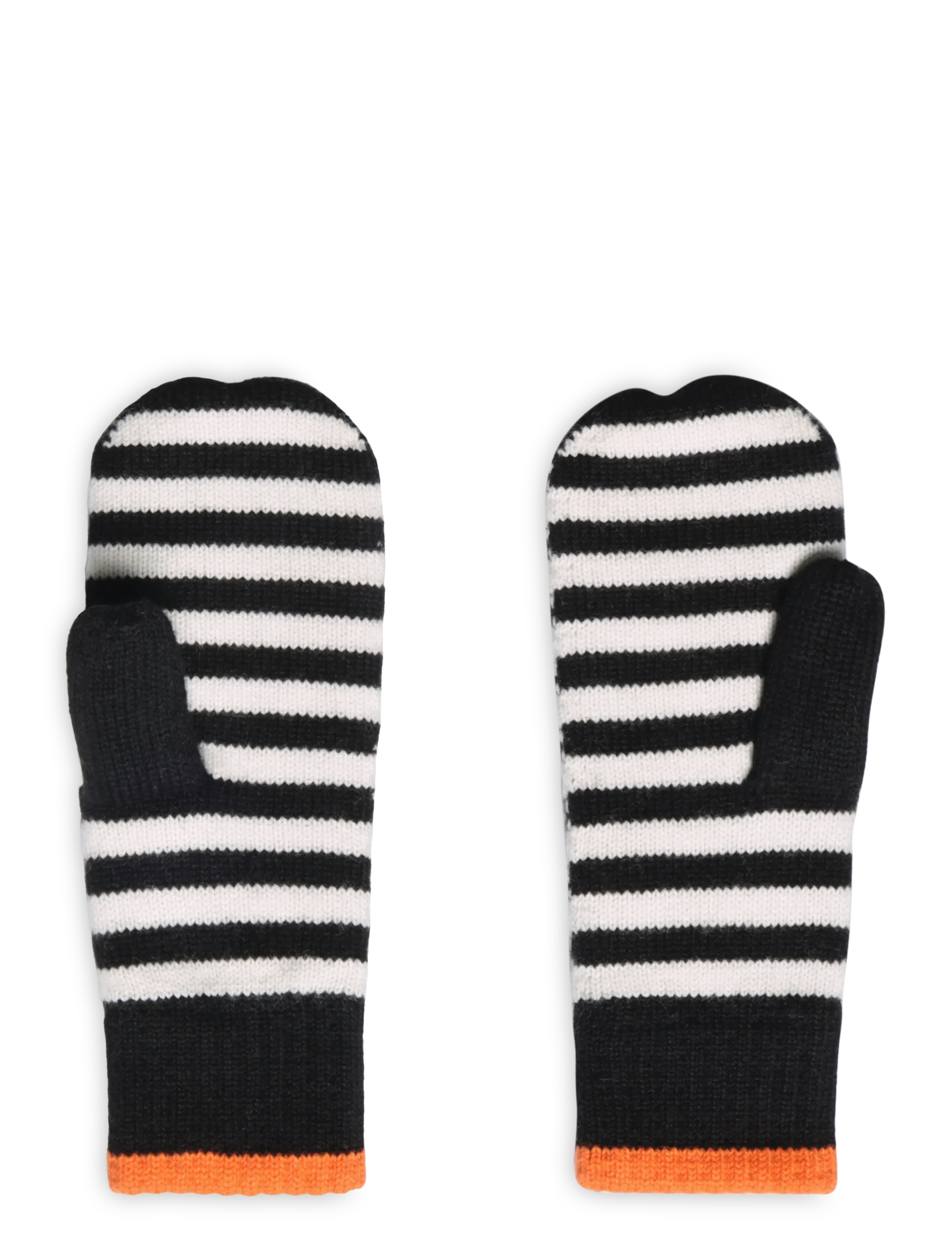 Mads Nørgaard One Wool Milo Stripe Mitten - Transitional Layering - BLACK/VANILLA ICE / black