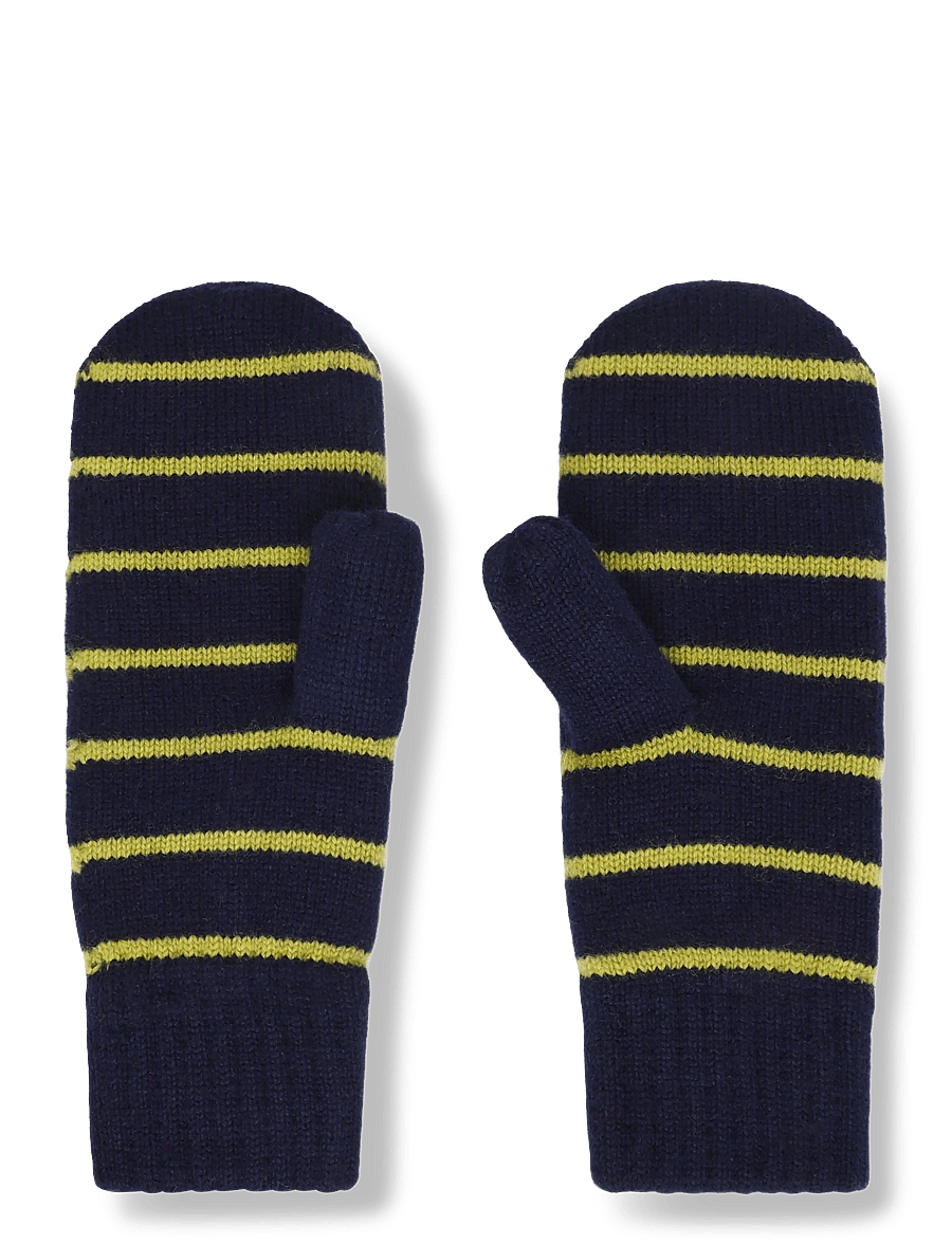 Mads Nørgaard - One Wool Milo Stripe Mitten - labakindad - sky captain/green olive - 0