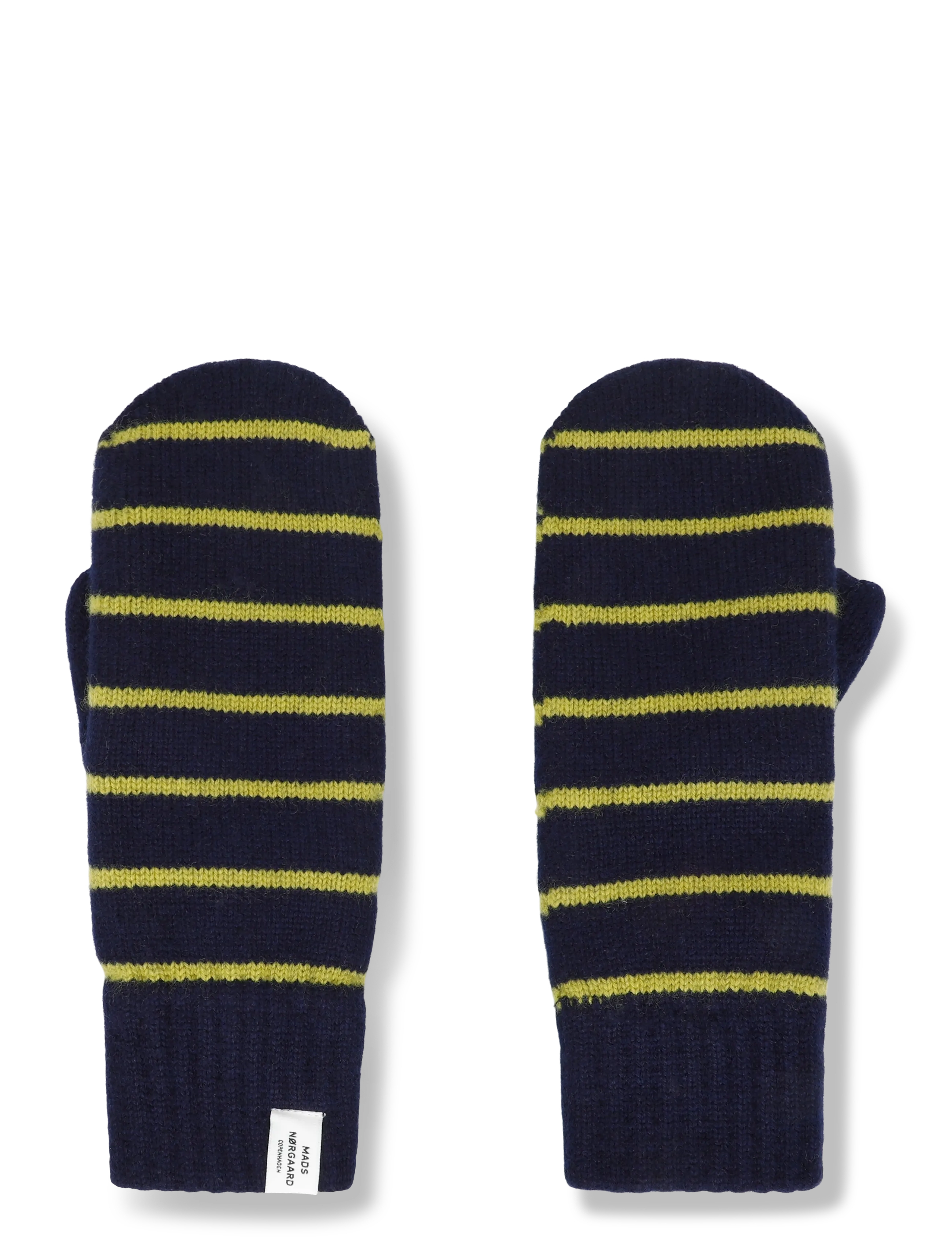 Mads Nørgaard - One Wool Milo Stripe Mitten - labakindad - sky captain/green olive - 1