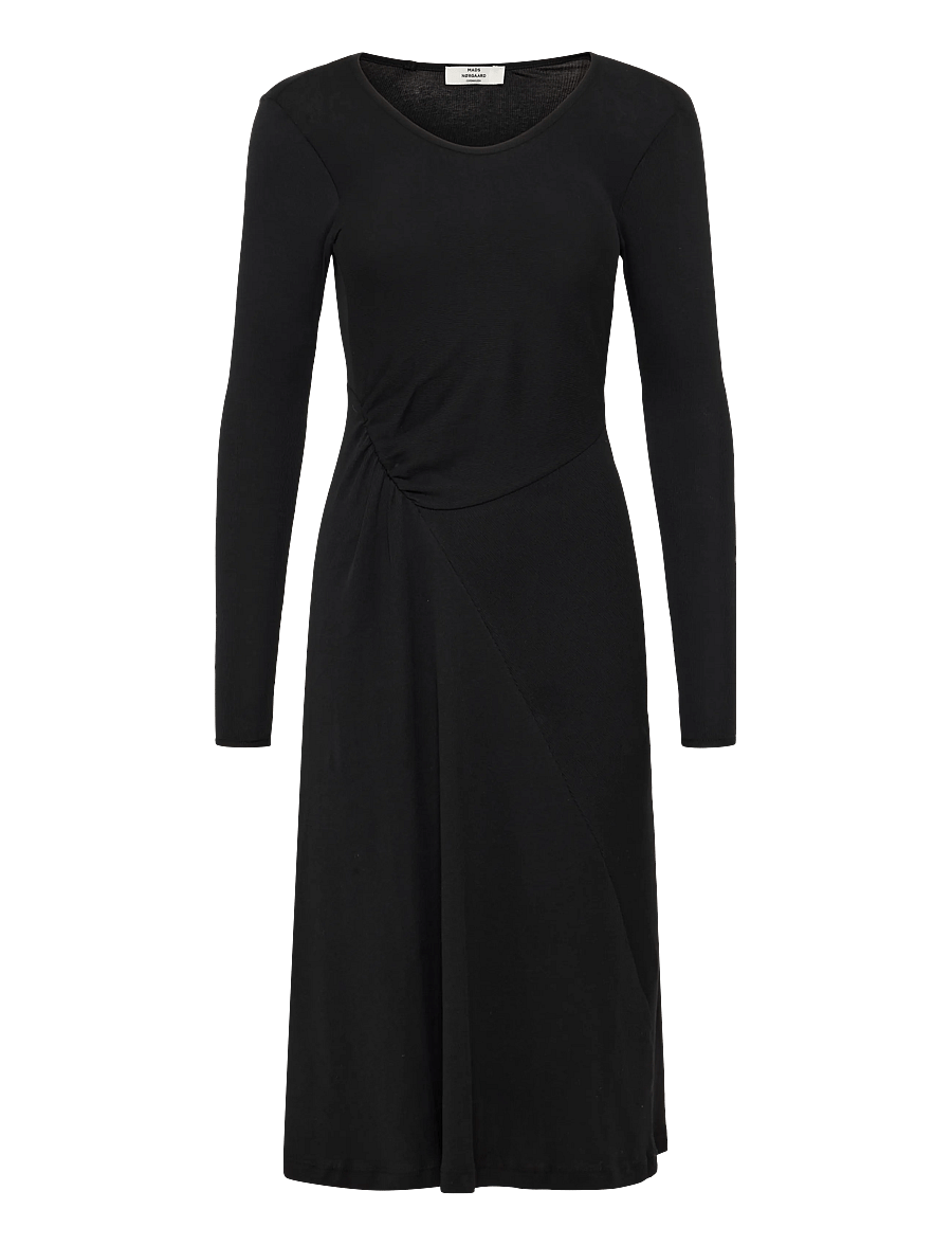 Mads Nørgaard - 2x2 Cotton Severa Dress - midikleidid - black - 0