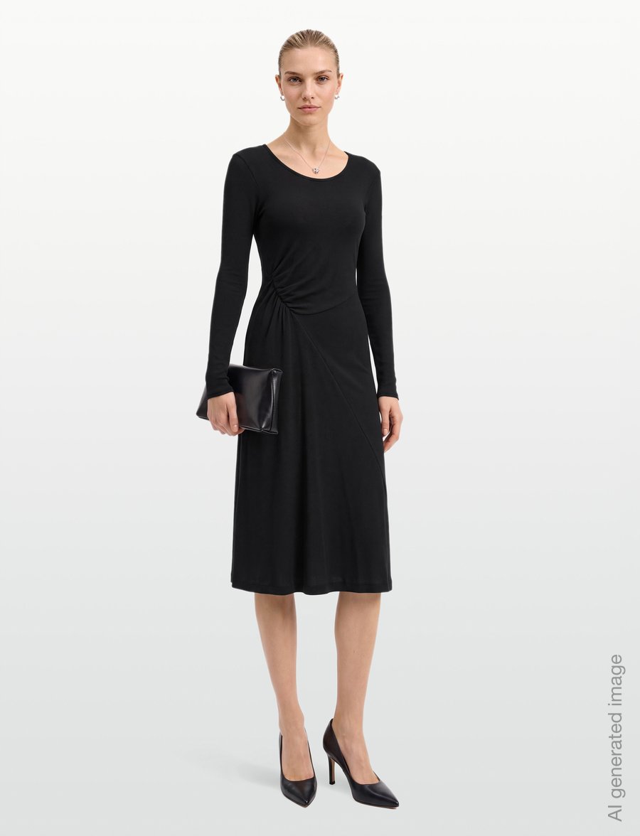 Mads Nørgaard - 2x2 Cotton Severa Dress - midi kjoler - black - 0