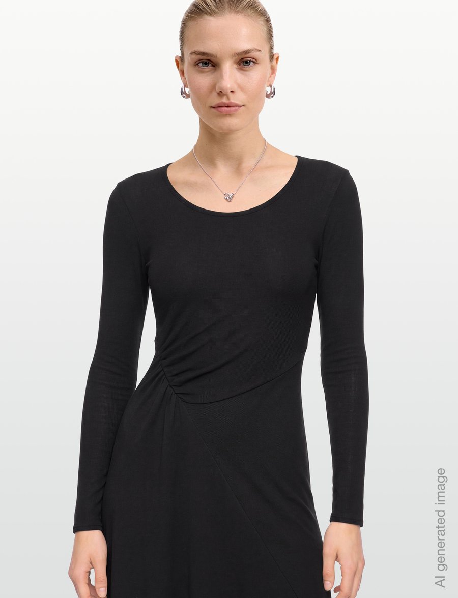 Mads Nørgaard - 2x2 Cotton Severa Dress - midi kjoler - black - 3