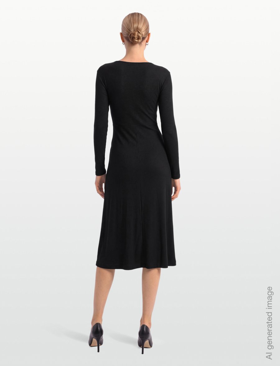 Mads Nørgaard - 2x2 Cotton Severa Dress - midi kjoler - black - 4