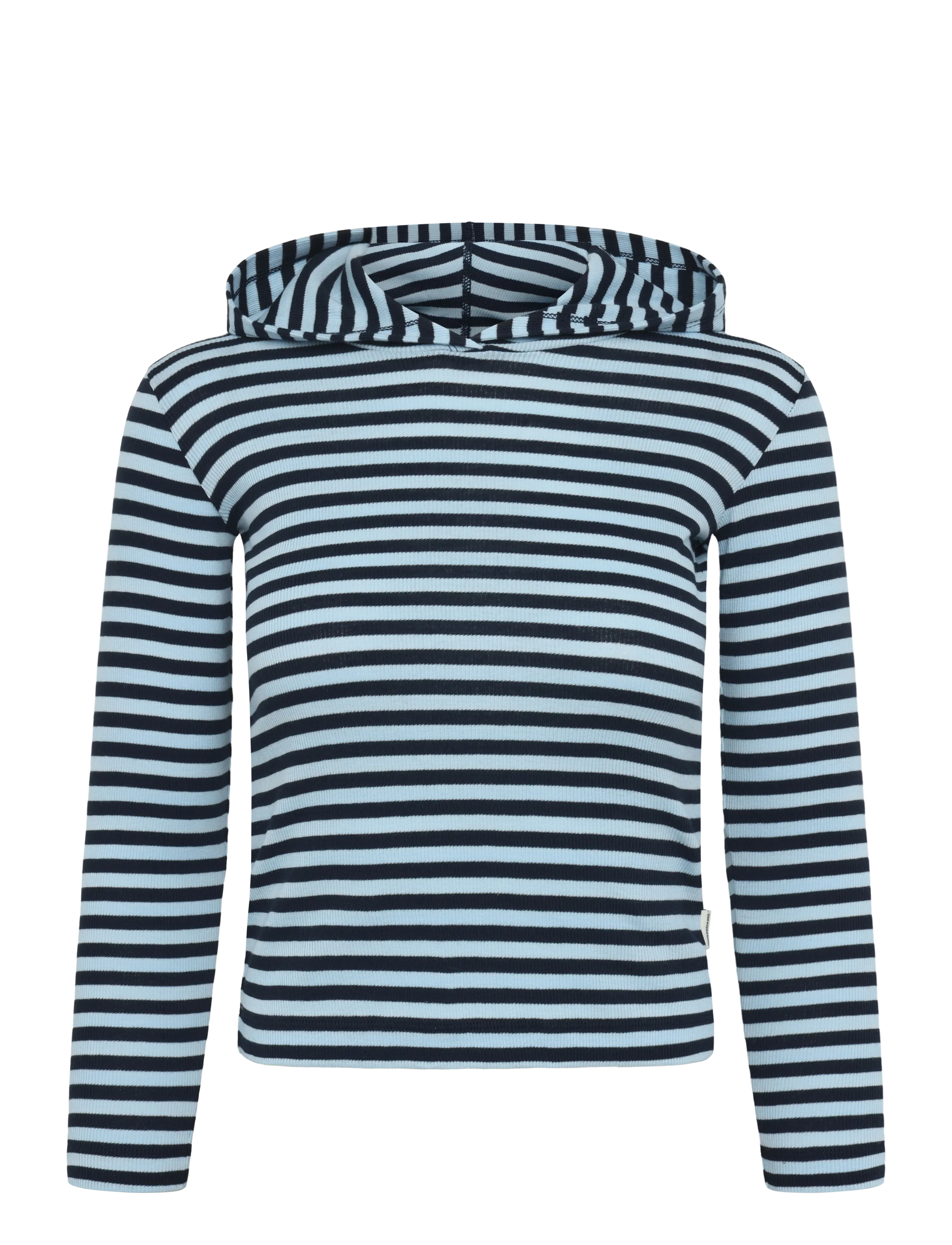 Mads Nørgaard 2x2 Cotton Stripe Tally Hoodie - Mads Nørgaard - CERULEAN/SKY CAPTIAN / blue