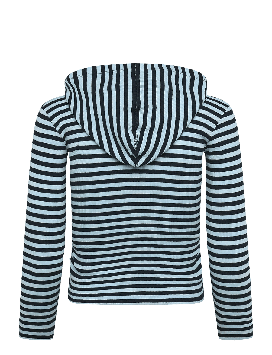 Mads Nørgaard - 2x2 Cotton Stripe Tally Hoodie - kapuzenpullover - cerulean/sky captian - 1