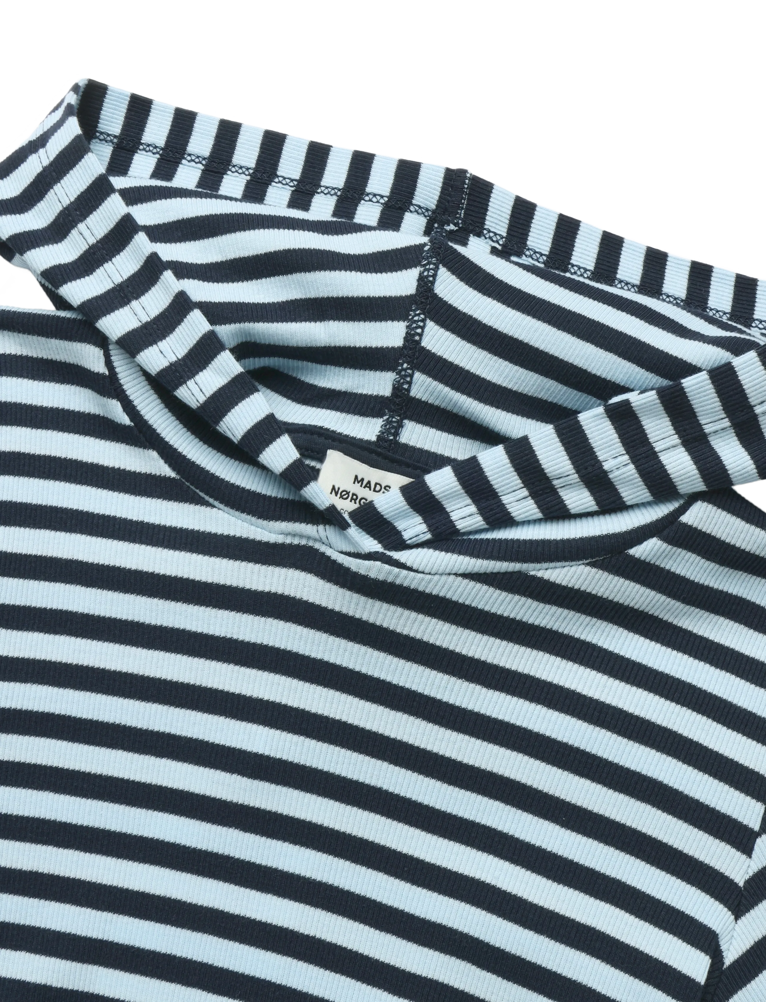 Mads Nørgaard - 2x2 Cotton Stripe Tally Hoodie - kapuzenpullover - cerulean/sky captian - 2