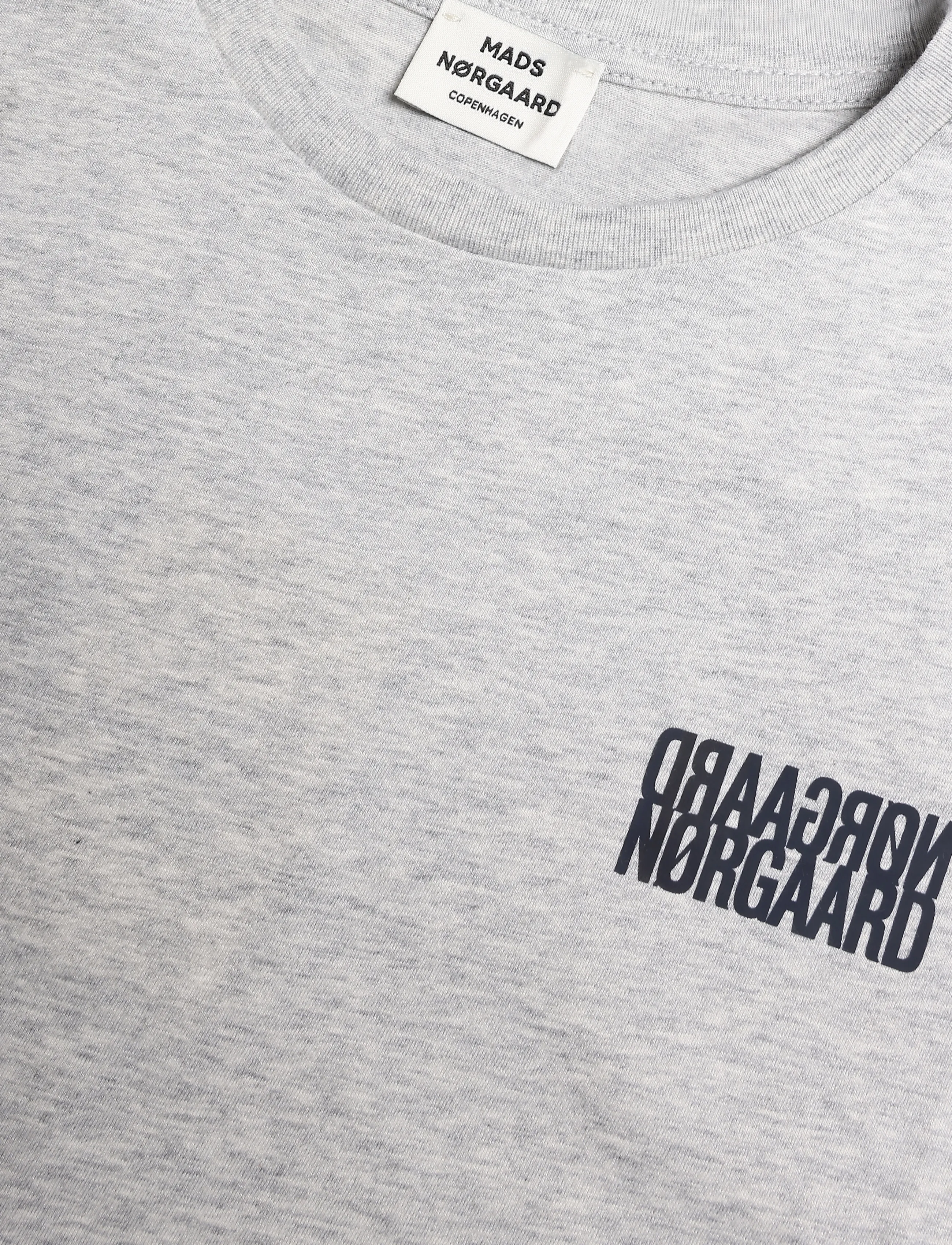 Mads Nørgaard - Single Cotton Tuvina mini mirror Tee - mid grey melange - 2